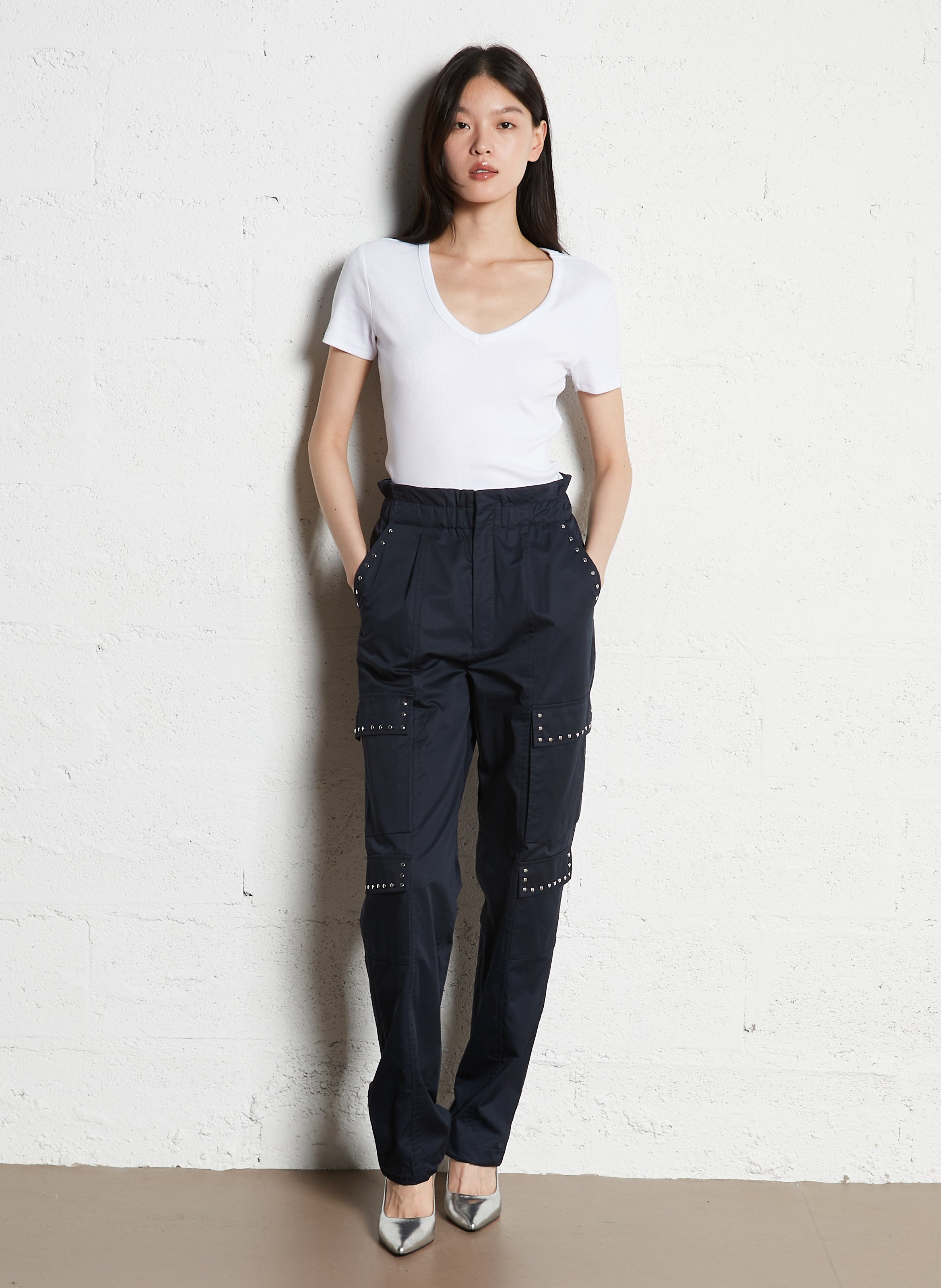 Basic cotton-mix T-shirt MAISON 123 White