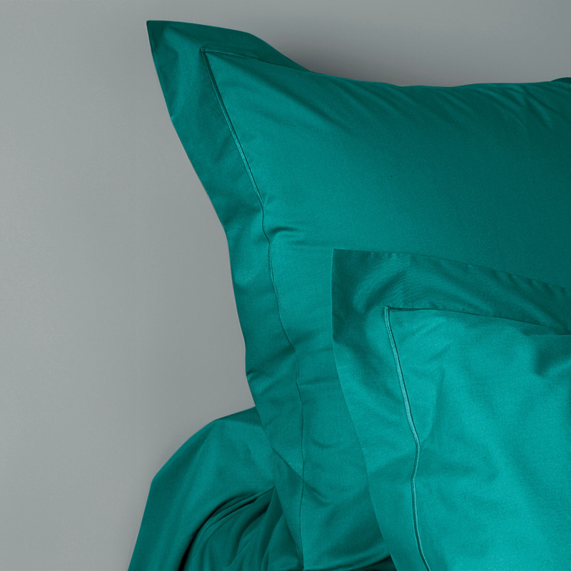 Cotton percale pillow case COTON PUR Blue