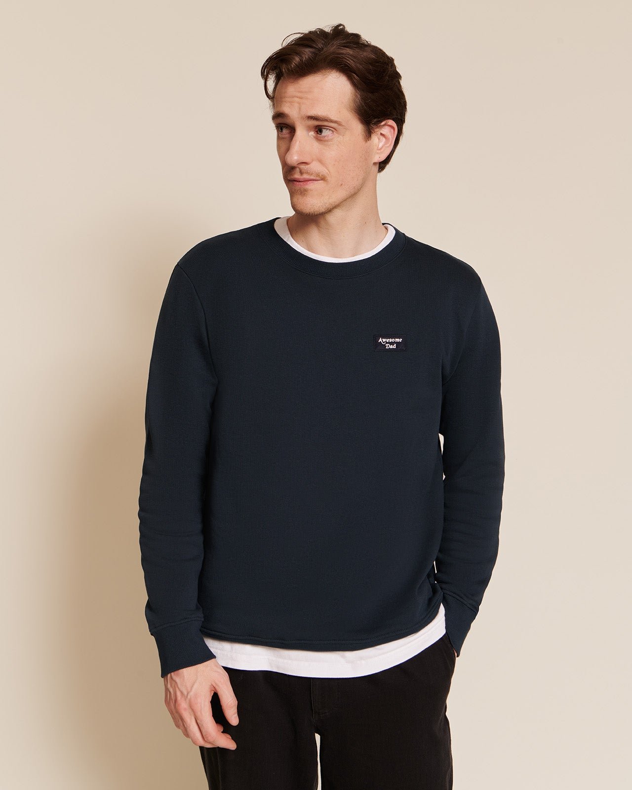 The mini patch awesome dad organic cotton sweatshirt EMOI EMOI Blue