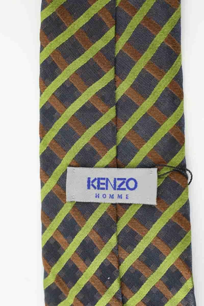 Navelli silk tie KENZO - SECONDE MAIN Green