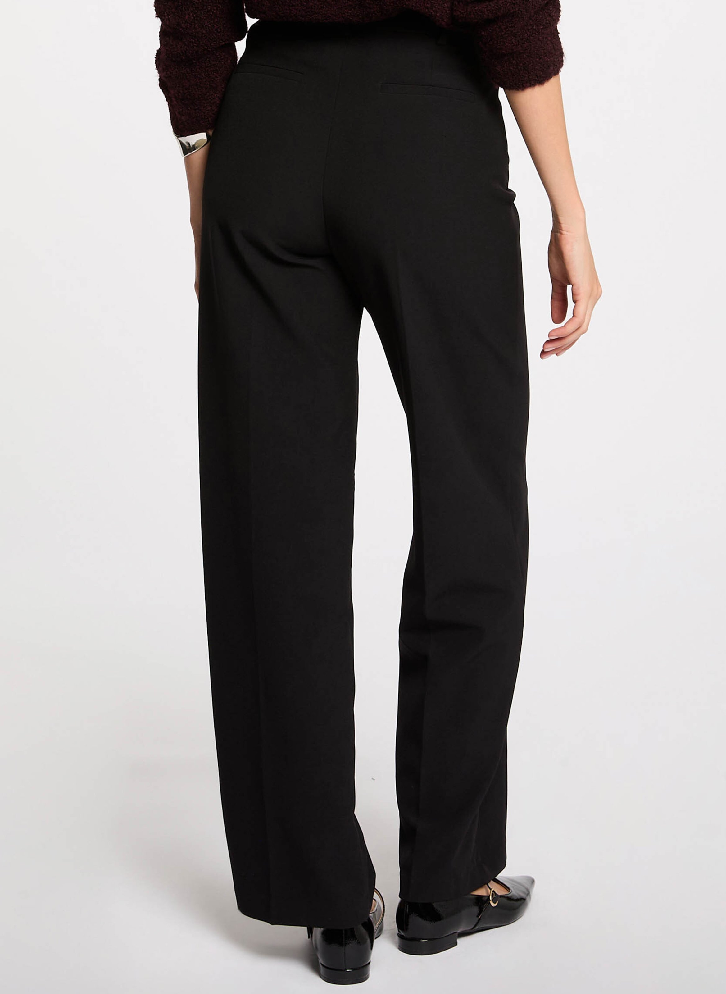 Rechte bandplooibroek MORGAN Zwart