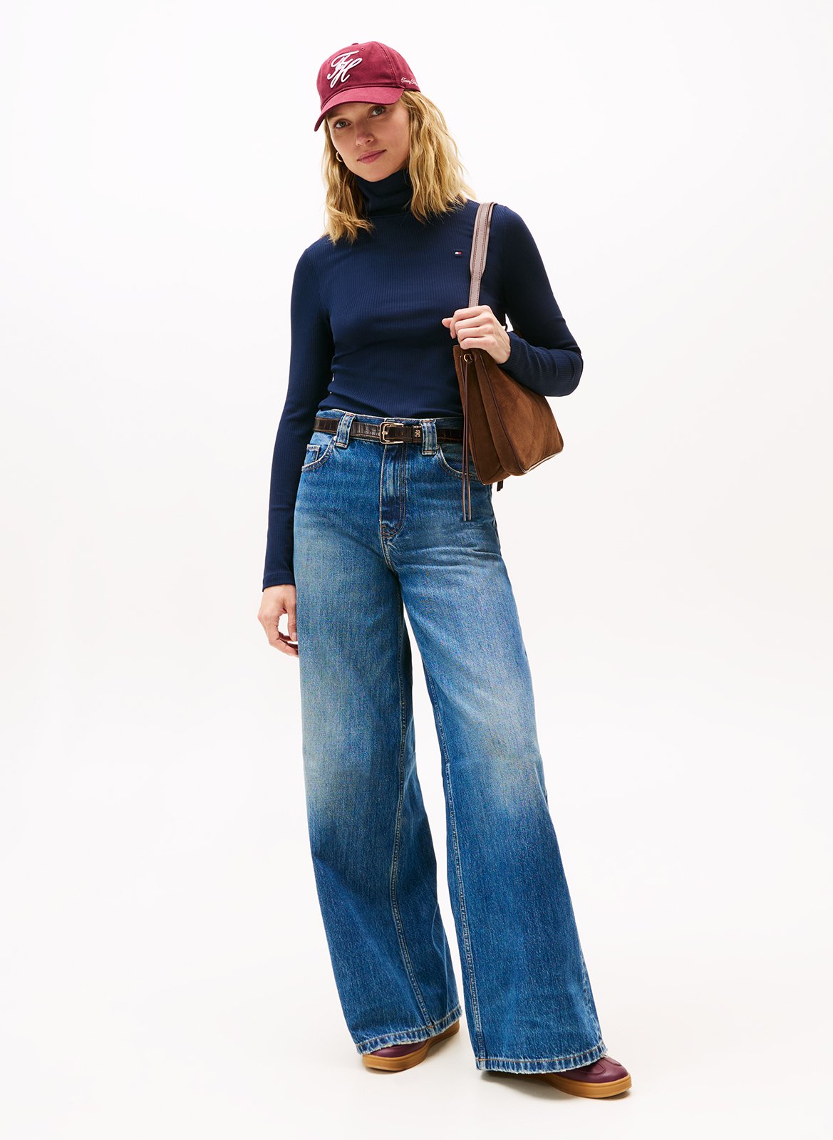 Tee-shirt col roulé à rayures TOMMY HILFIGER Bleu