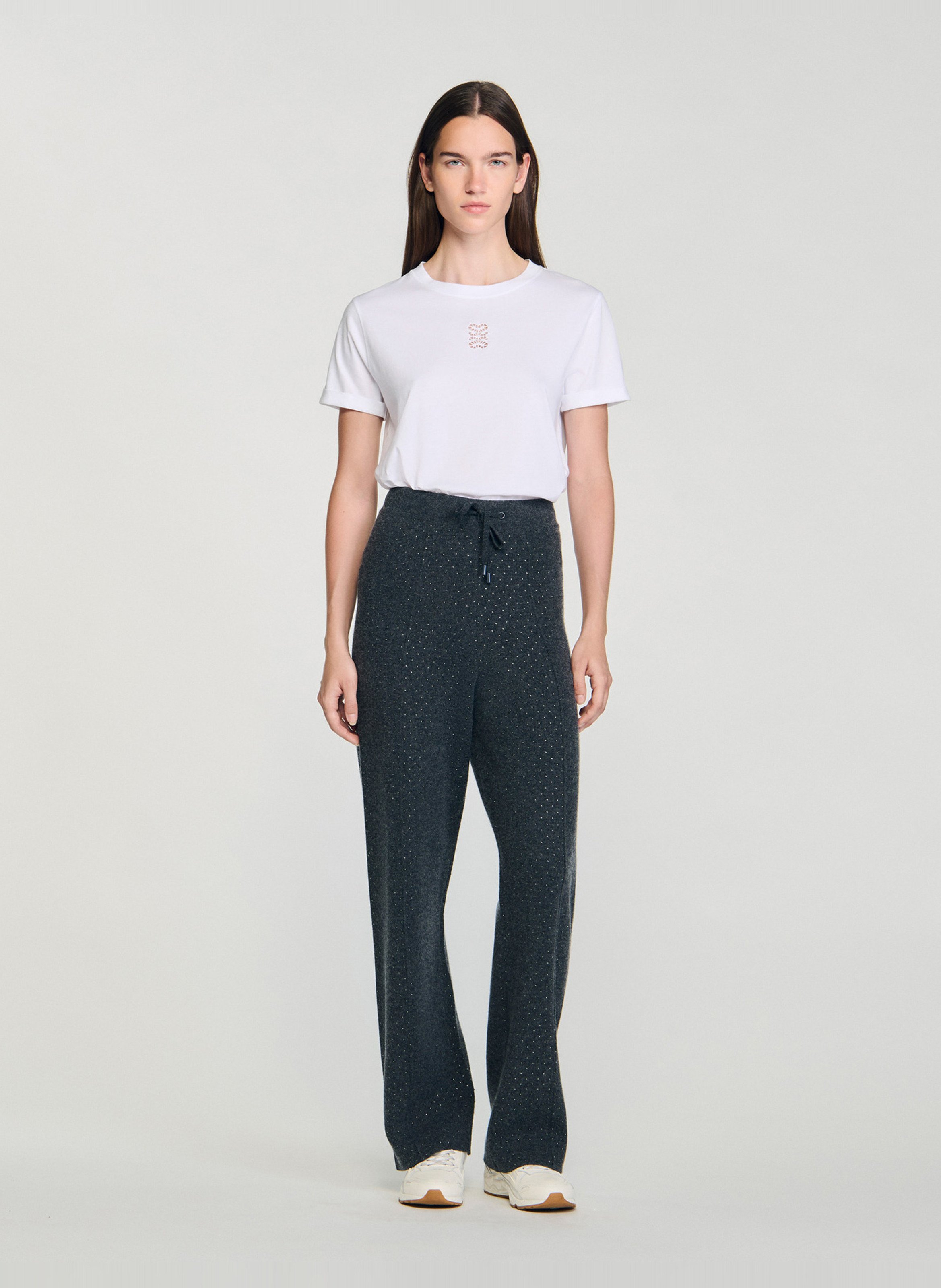 Declic wool-blend loose-fit trousers SANDRO Grey