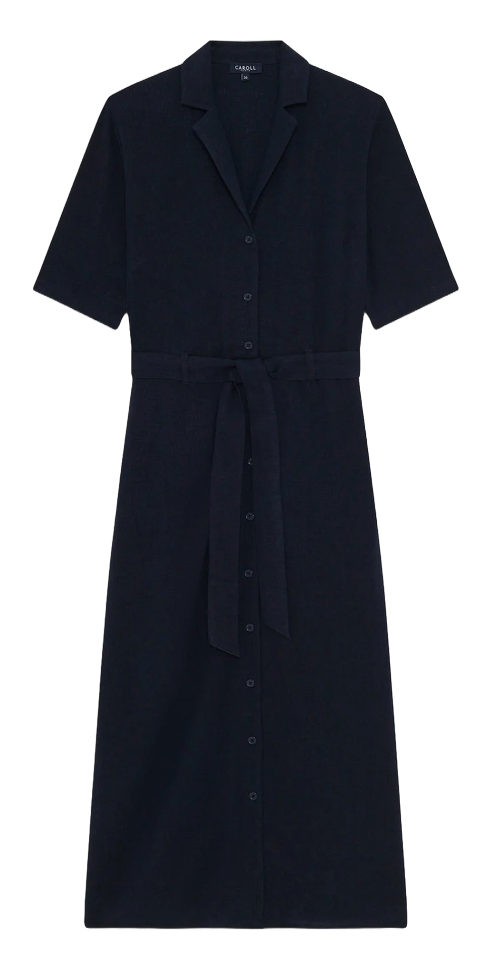 Robe midi col v  CAROLL Bleu