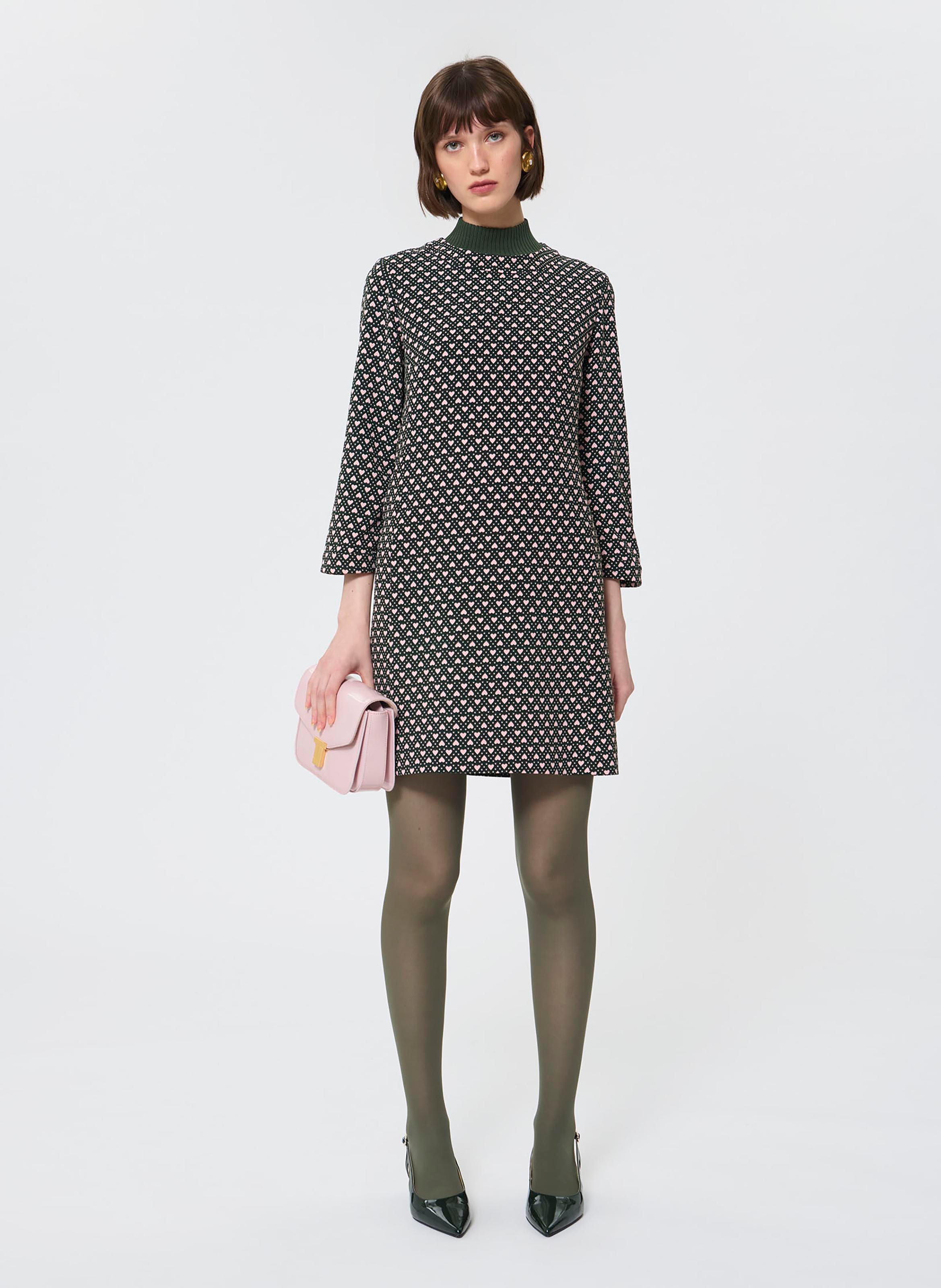 Robe courte droite imprimée TARA JARMON Vert