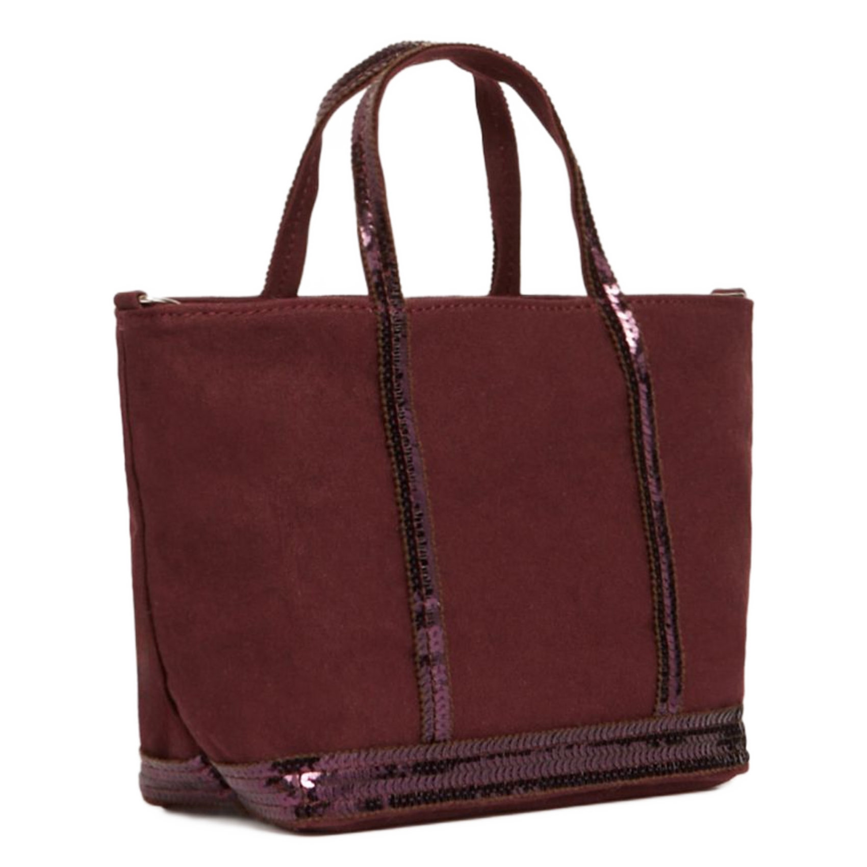 Mini cabas XS à sequins en toile de coton VANESSA BRUNO Rouge