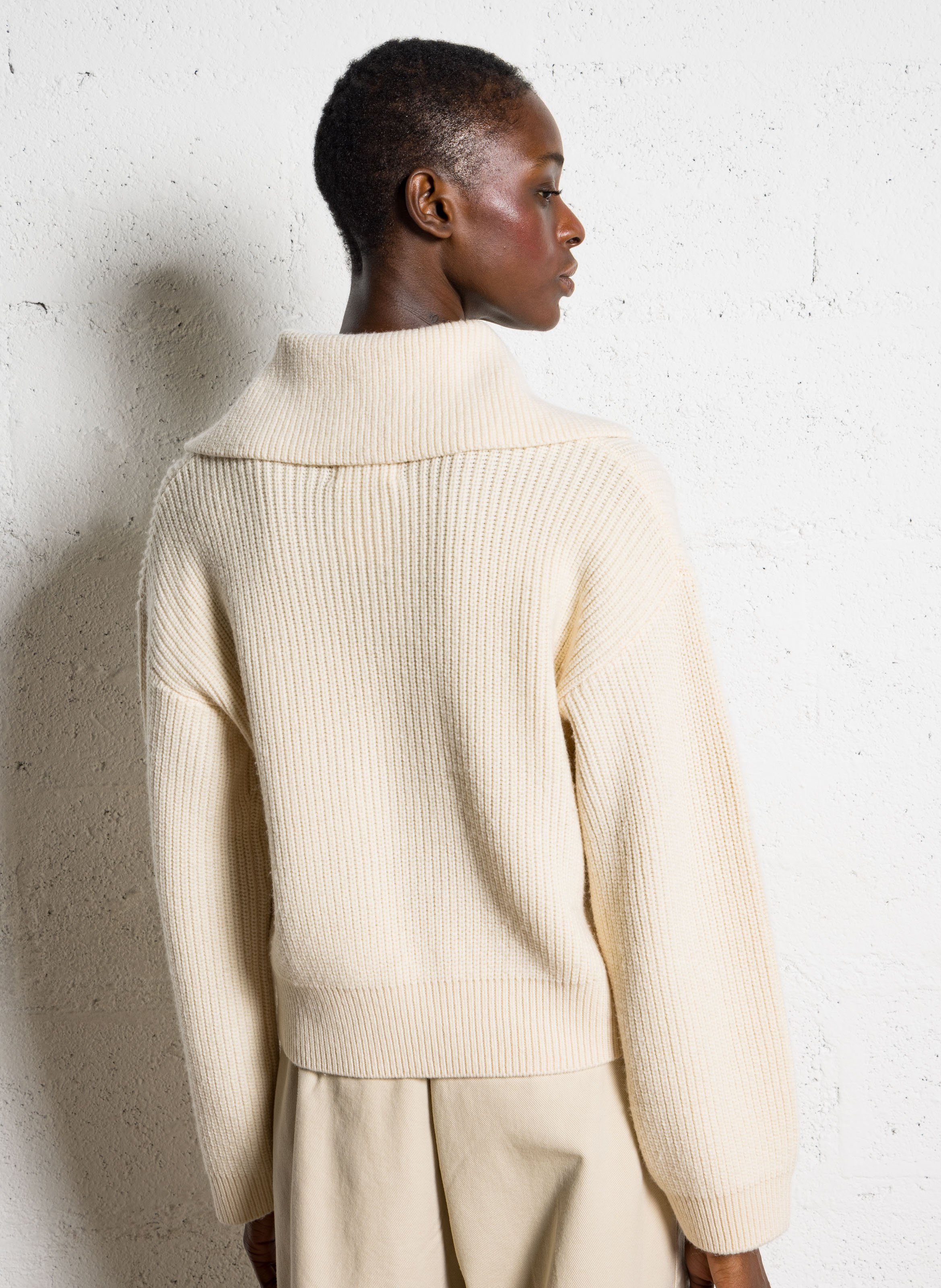 Oversize-Pullover aus Wollmix DES PETITS HAUTS Beige