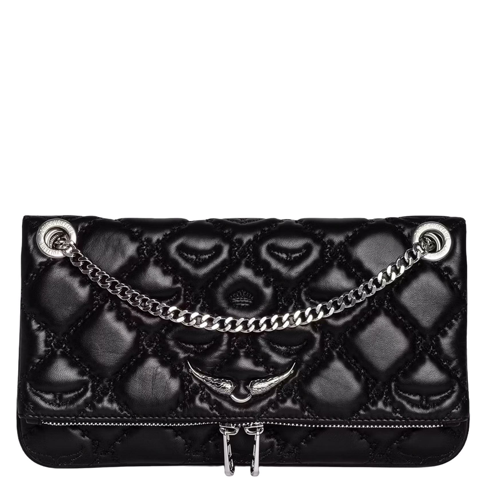 Gewatteerde, leren clutch ZADIG&VOLTAIRE