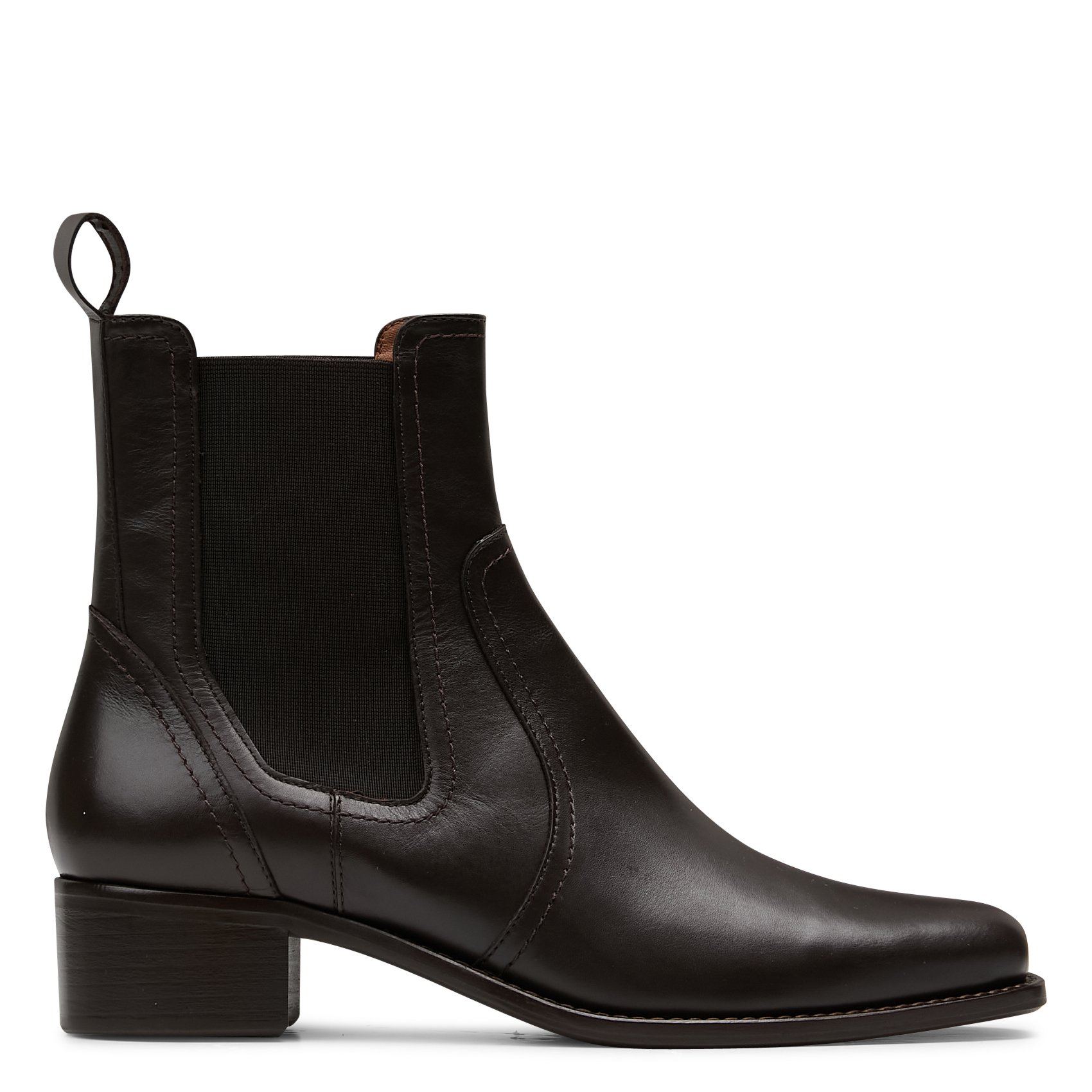 Plain leather elastic ankle boots MAISON 123 Brown