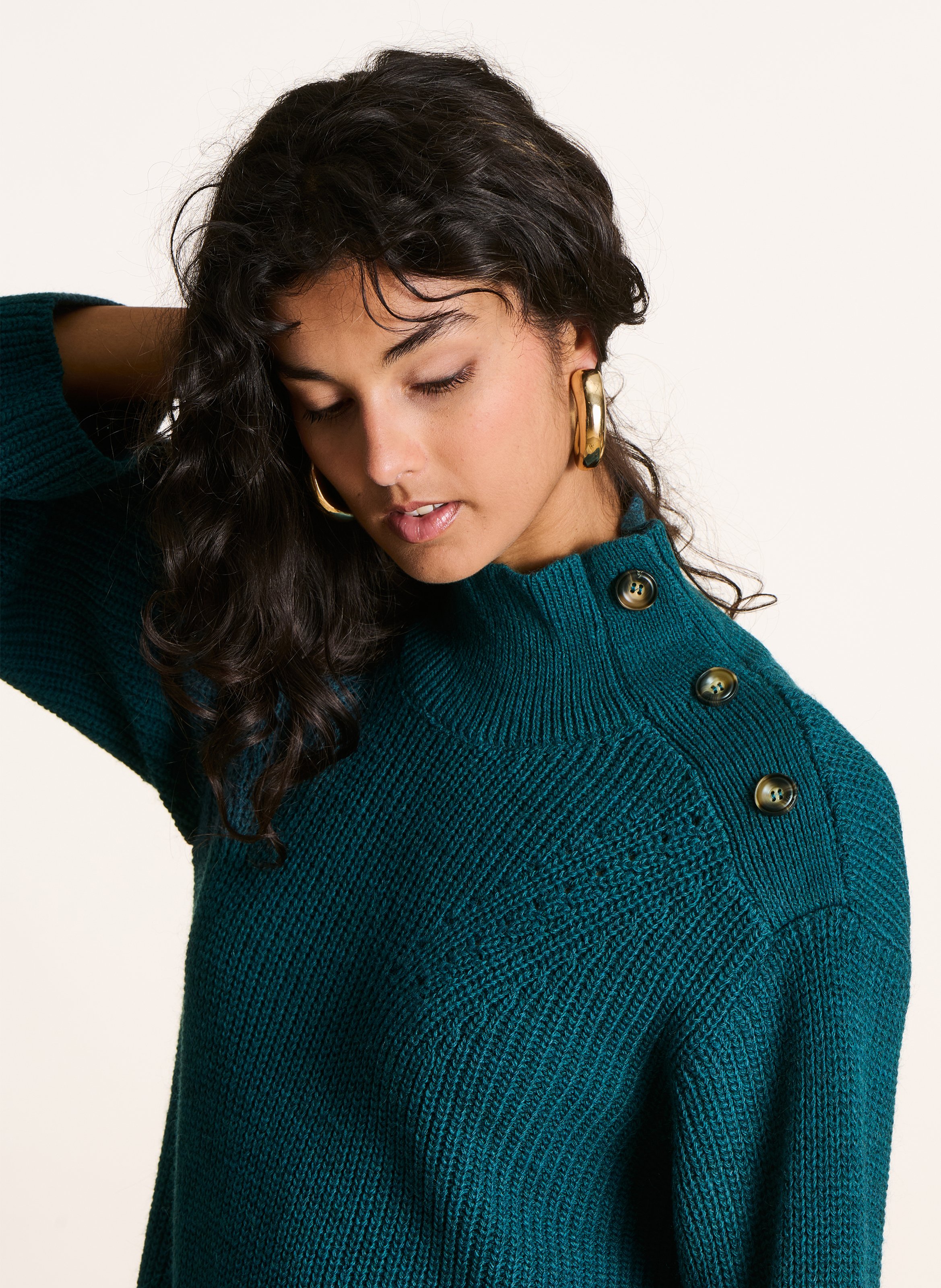 Robe courte col montant LA FEE MARABOUTEE Blue