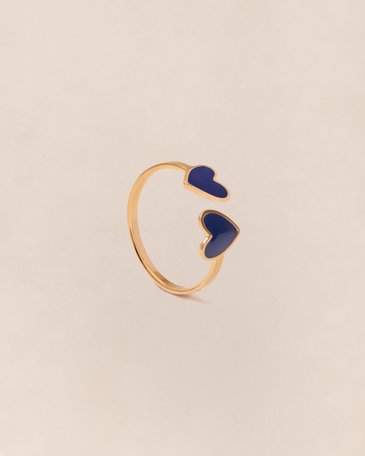 The ring with two colored hearts EMOI EMOI Blue