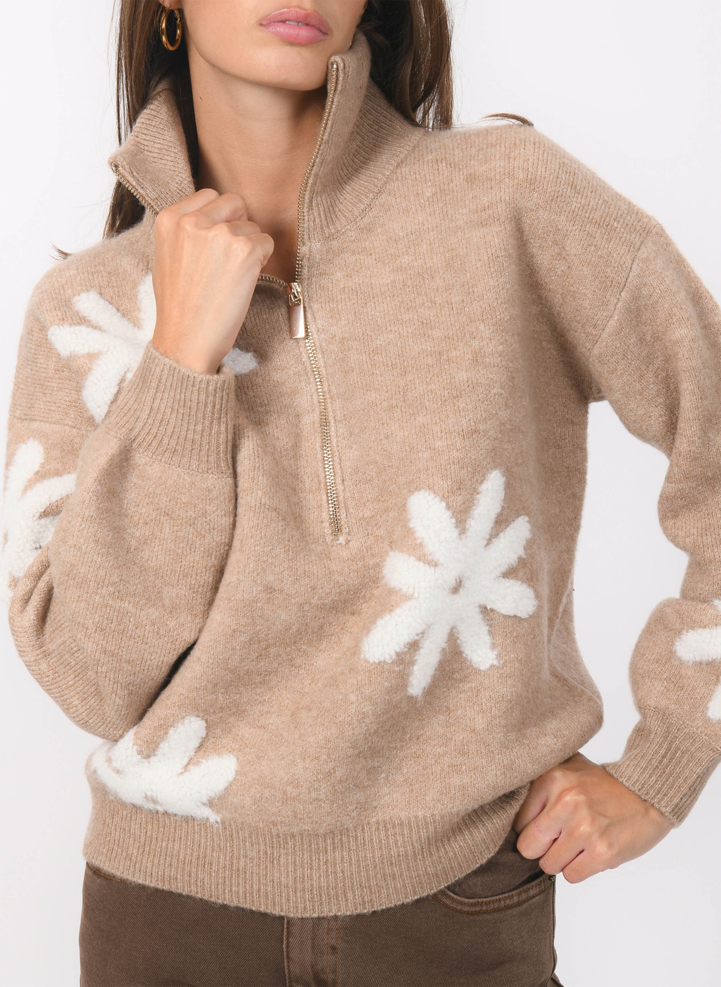 Gerade geschnittener Strickpullover KOOKAI Beige
