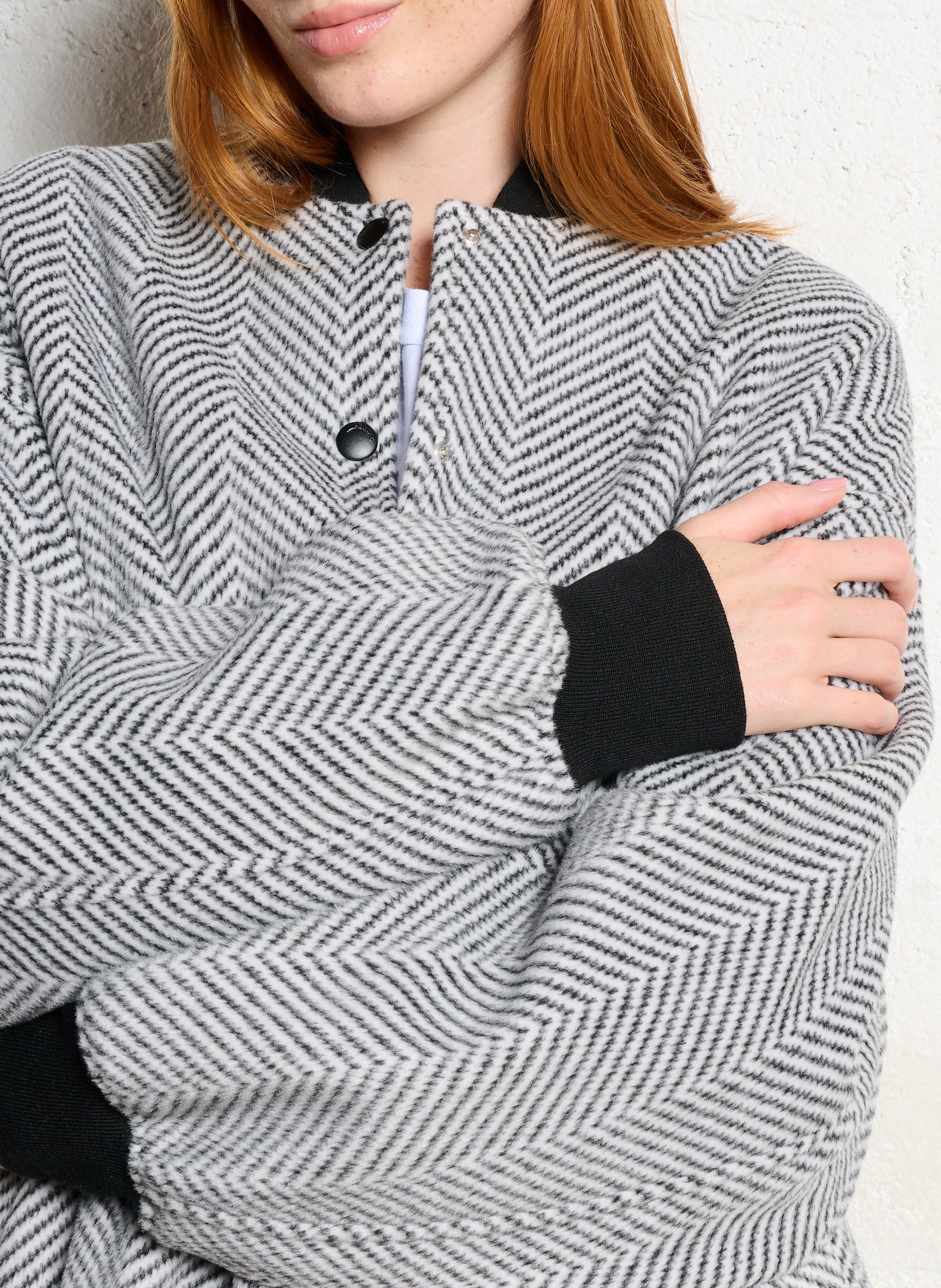 Blouson ample col teddy à motif chevrons IMPERIAL Multicolore