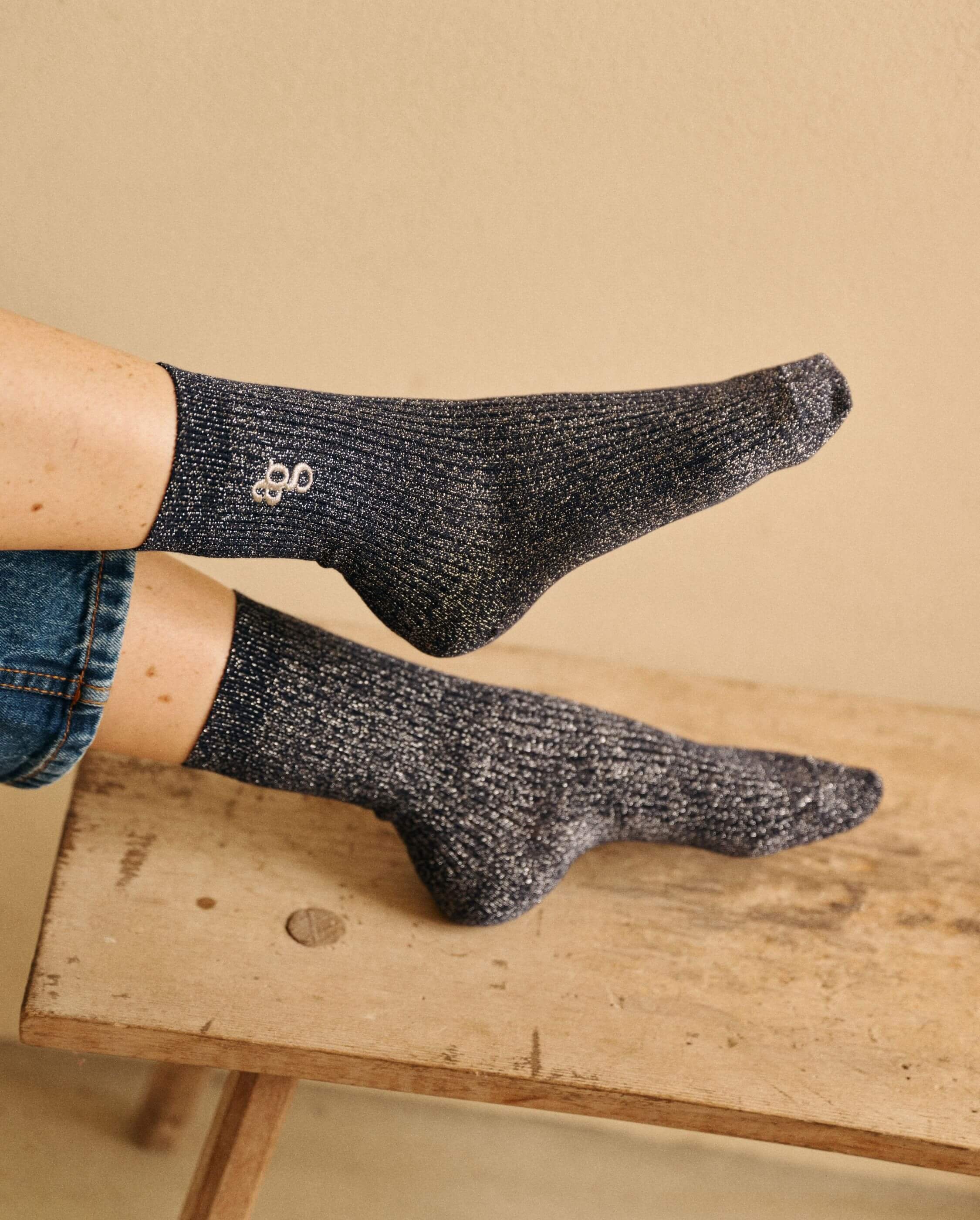 Pack of 3 pairs of women's socks, navy ANGARDE Blue