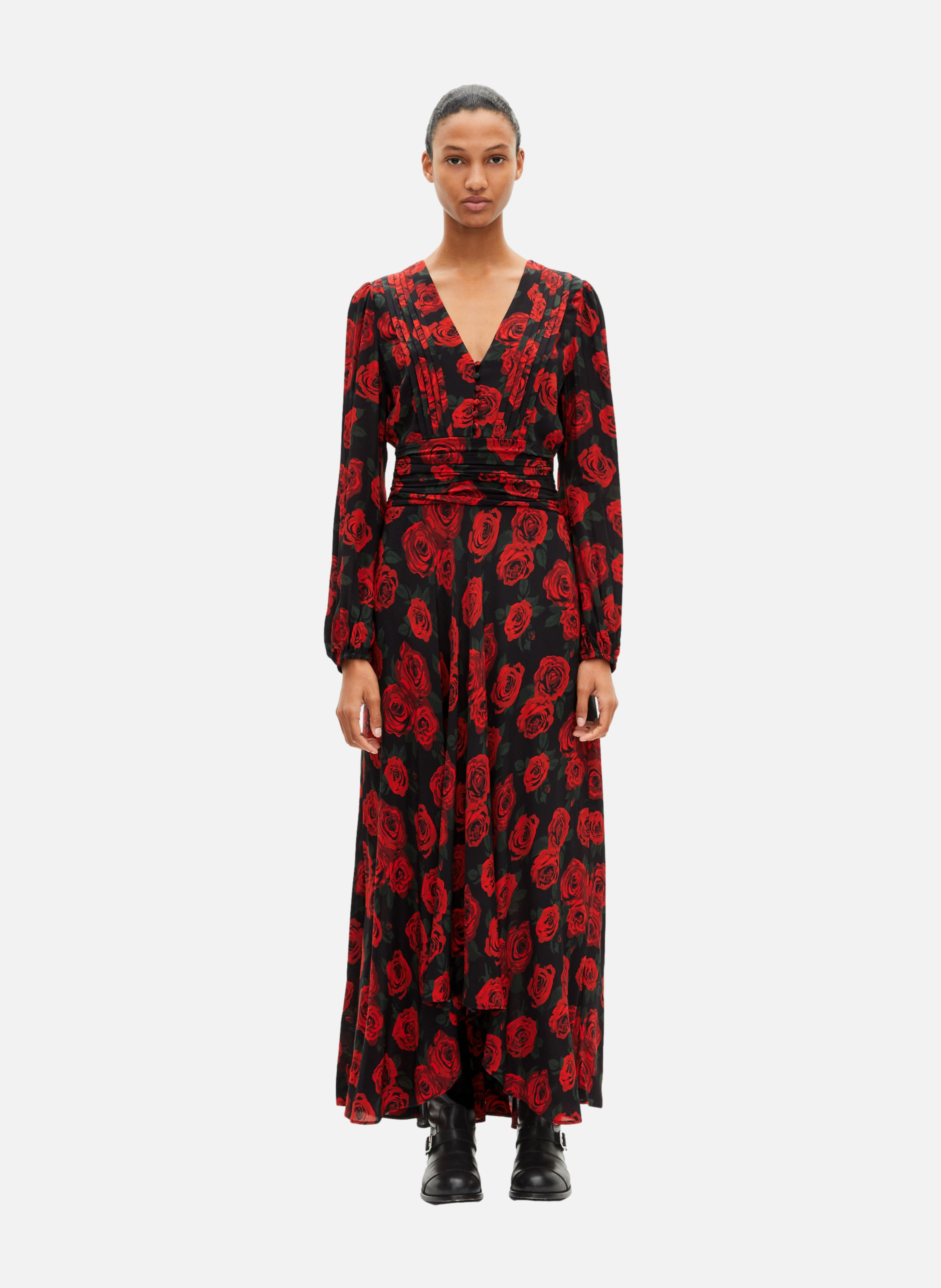 Floral print long dress THE KOOPLES Black