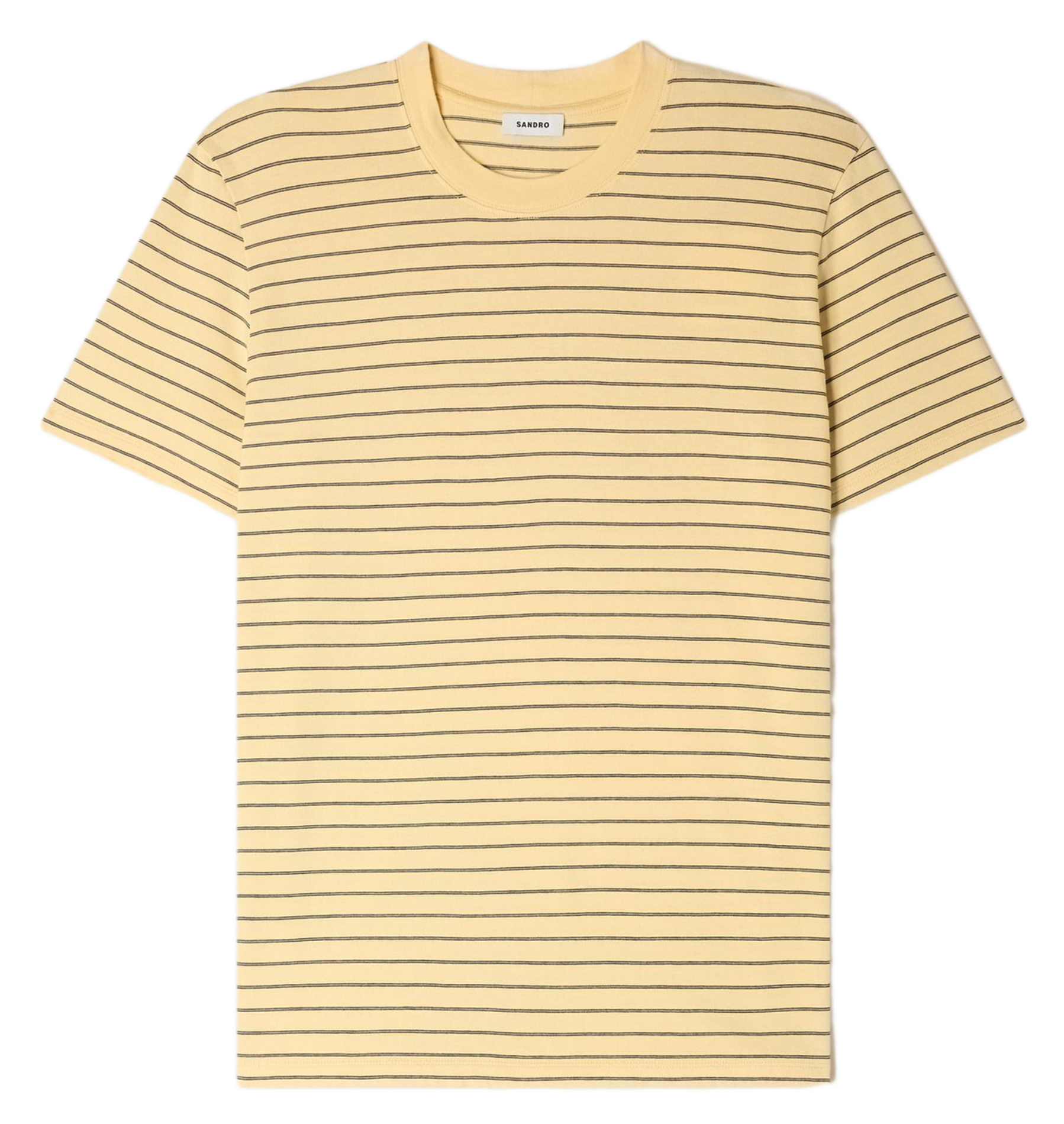 Tee-shirt col rond à rayures SANDRO Jaune