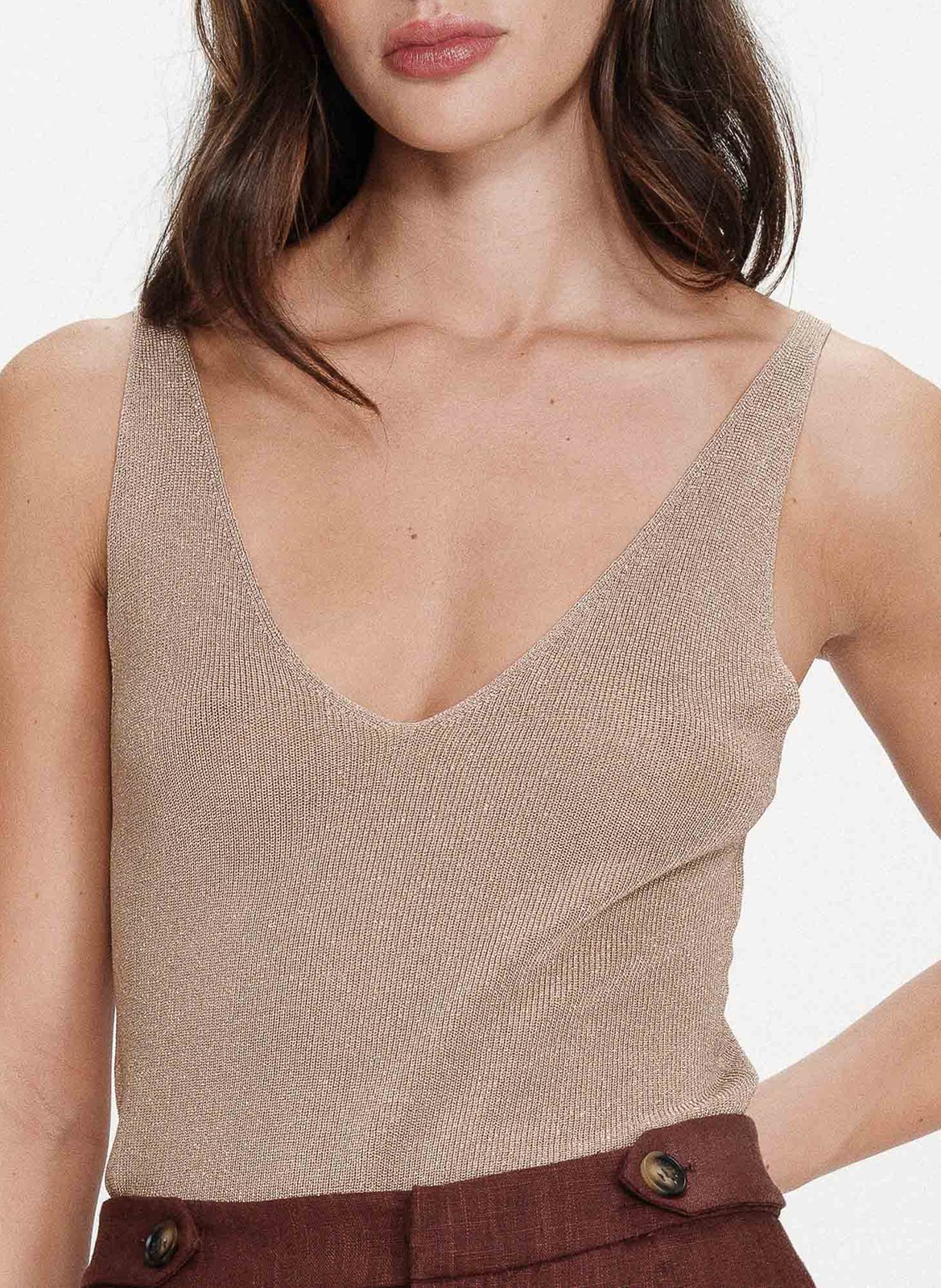 Sleeveless V-neck top GRACE ET MILA