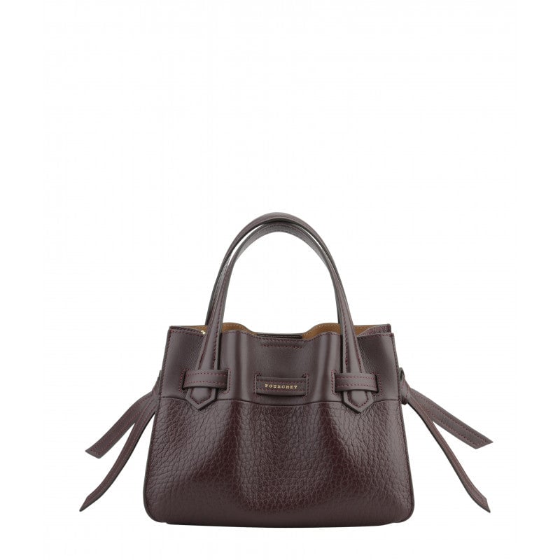 Calfskin leather handbag POURCHET Red