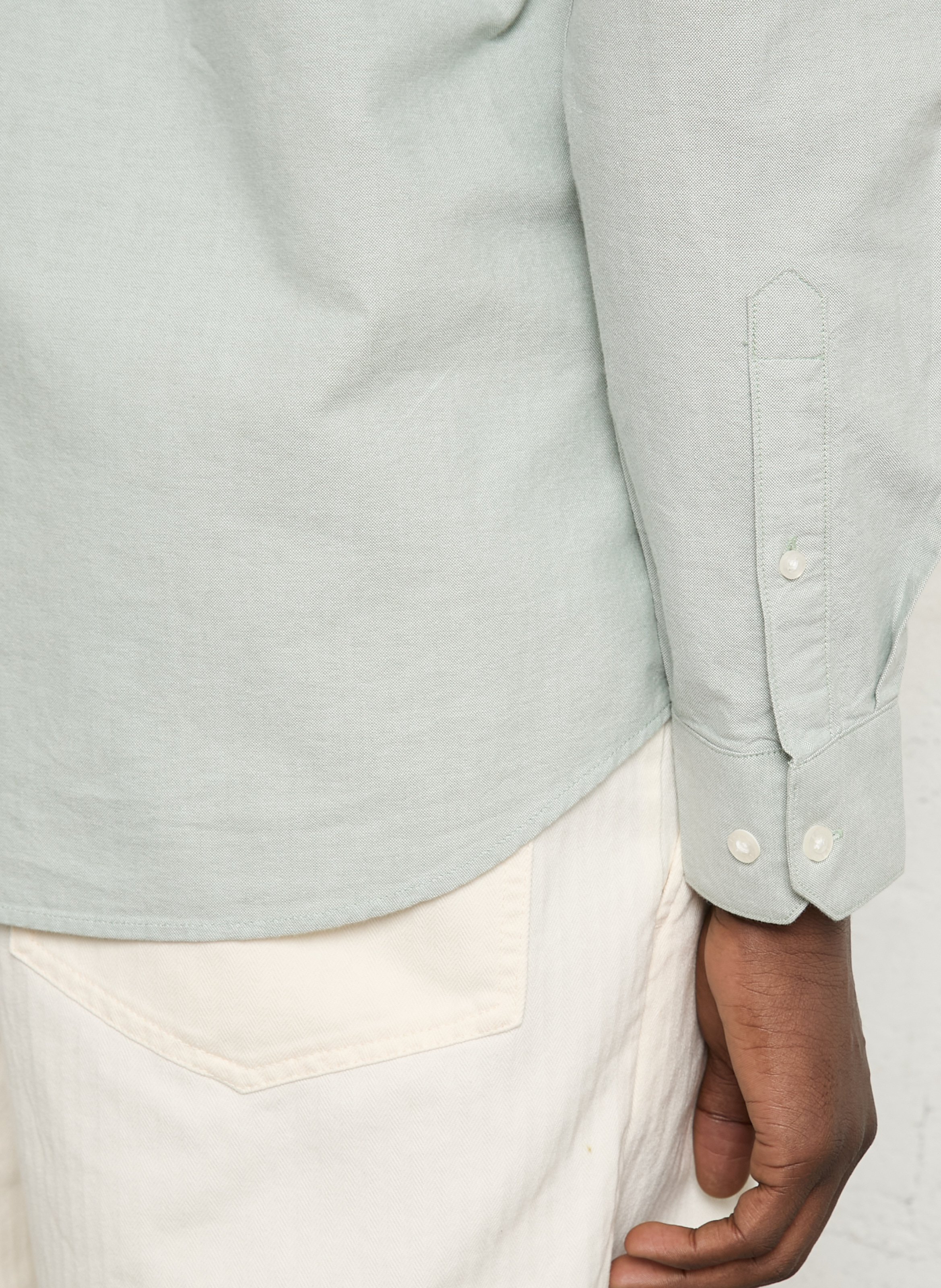 Slim-fit overhemd van biologisch katoen FARAH Groen