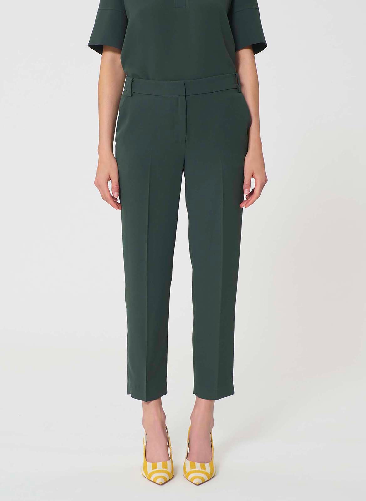 Pantalon carotte 7/8ème uni TARA JARMON Vert