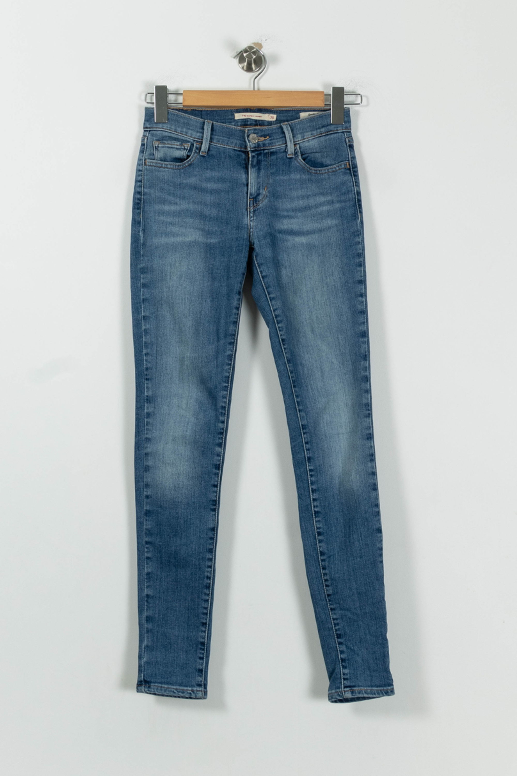 Cropped slim jeans with studs LEVI'S - Seconde main Blue