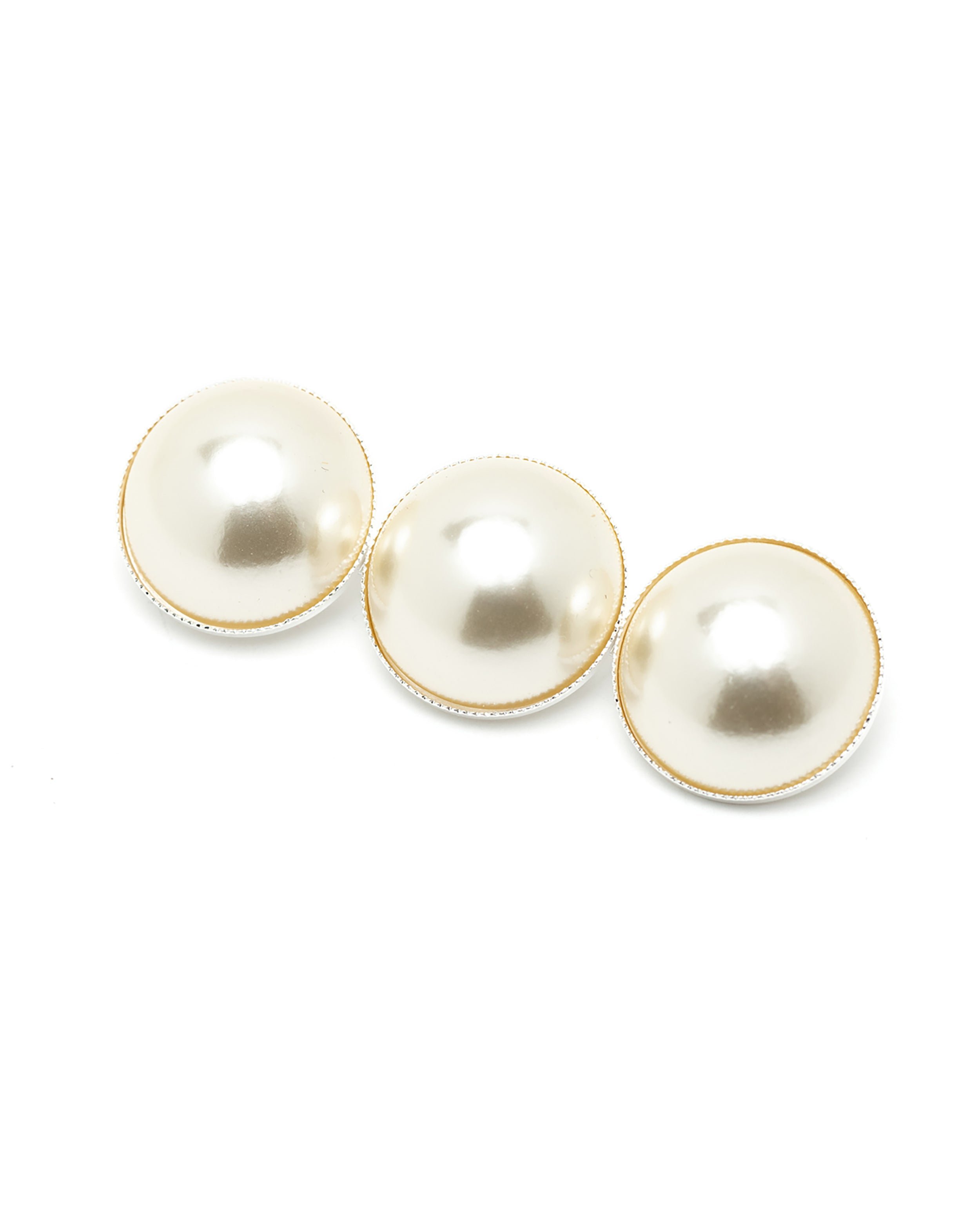 Maxi silver-plated pearl brooch MONSIEUR SIMONE Silver