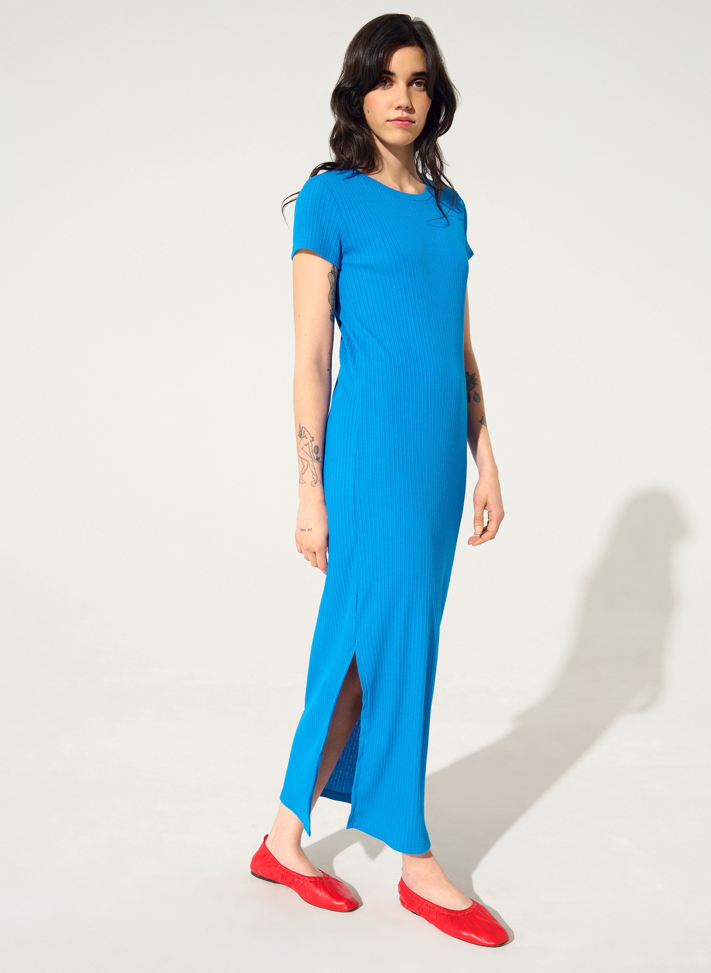 Robe longue col rond COTELAC ACOTE Bleu