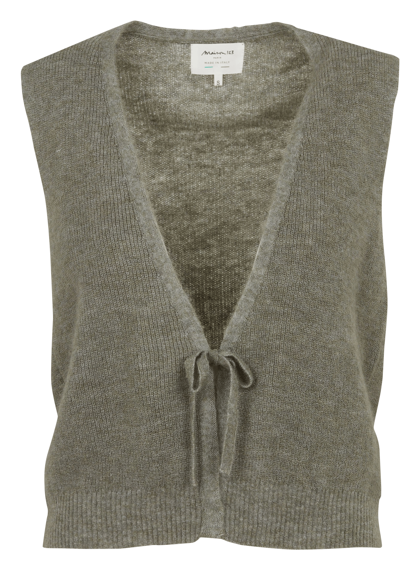 Sleeveless wool-blend cardigan MAISON 123 Green