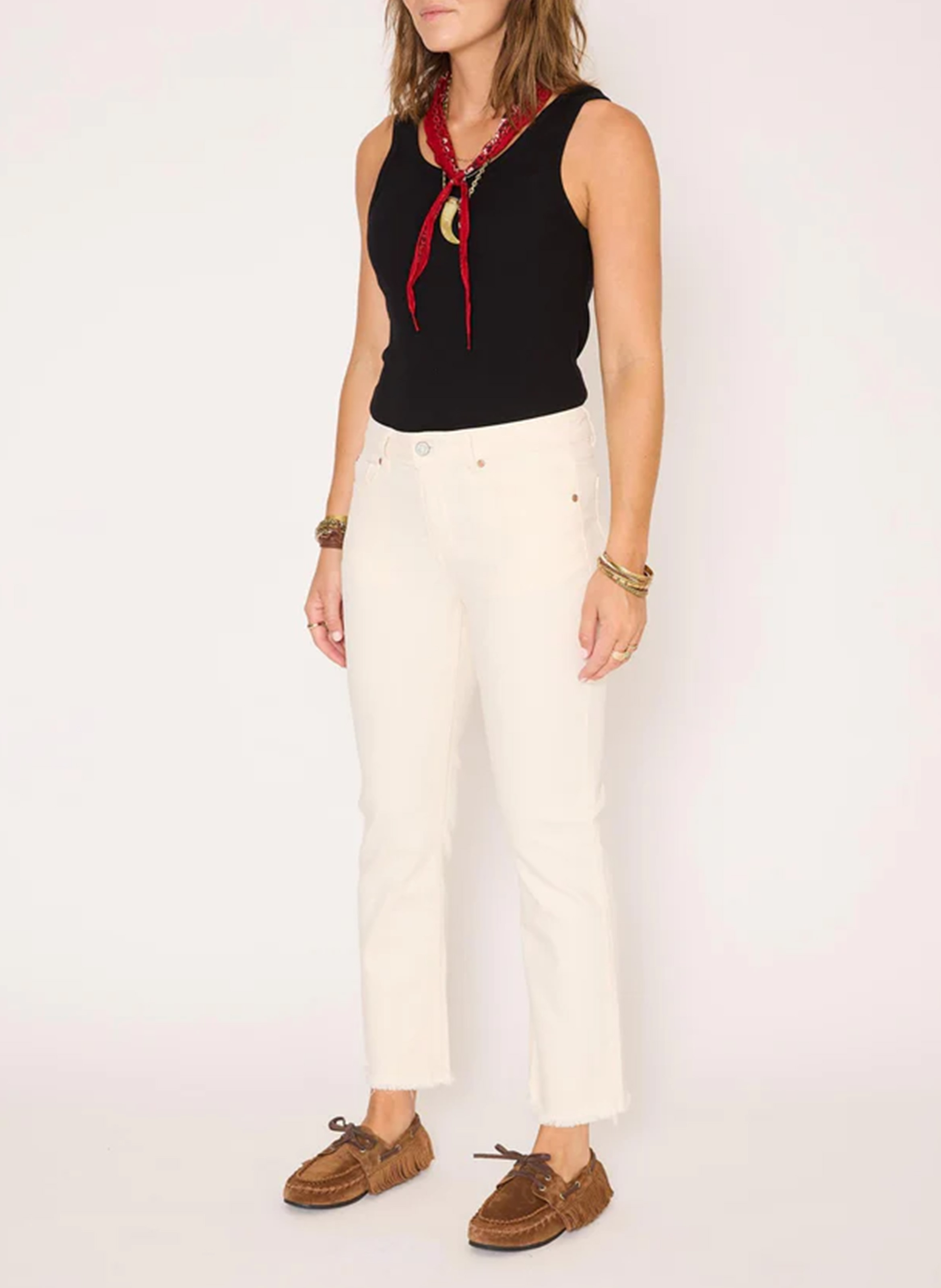 Jean droit en coton mélangé MKT Beige