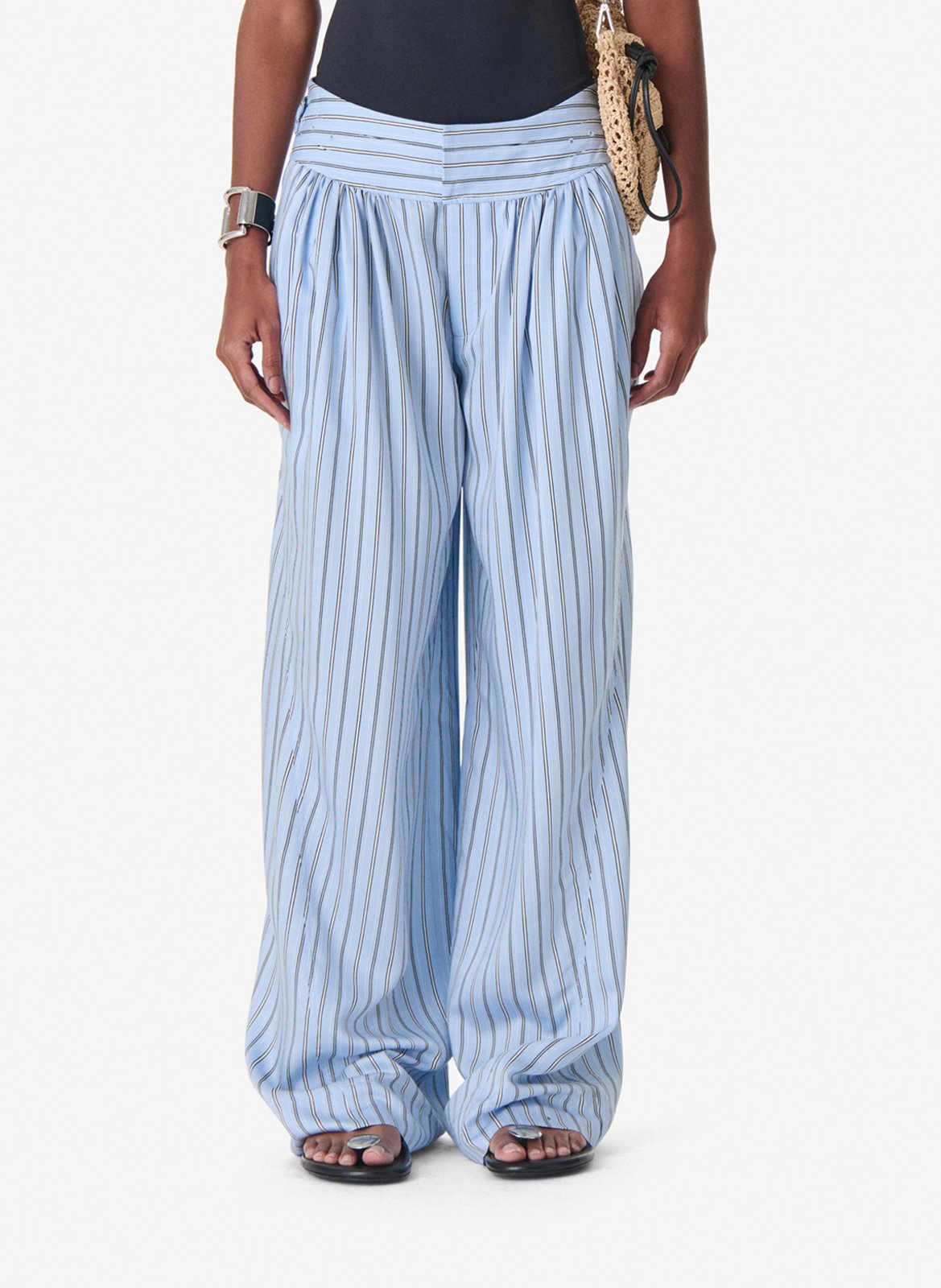 Rechte broek met strepen  IRO Blauw