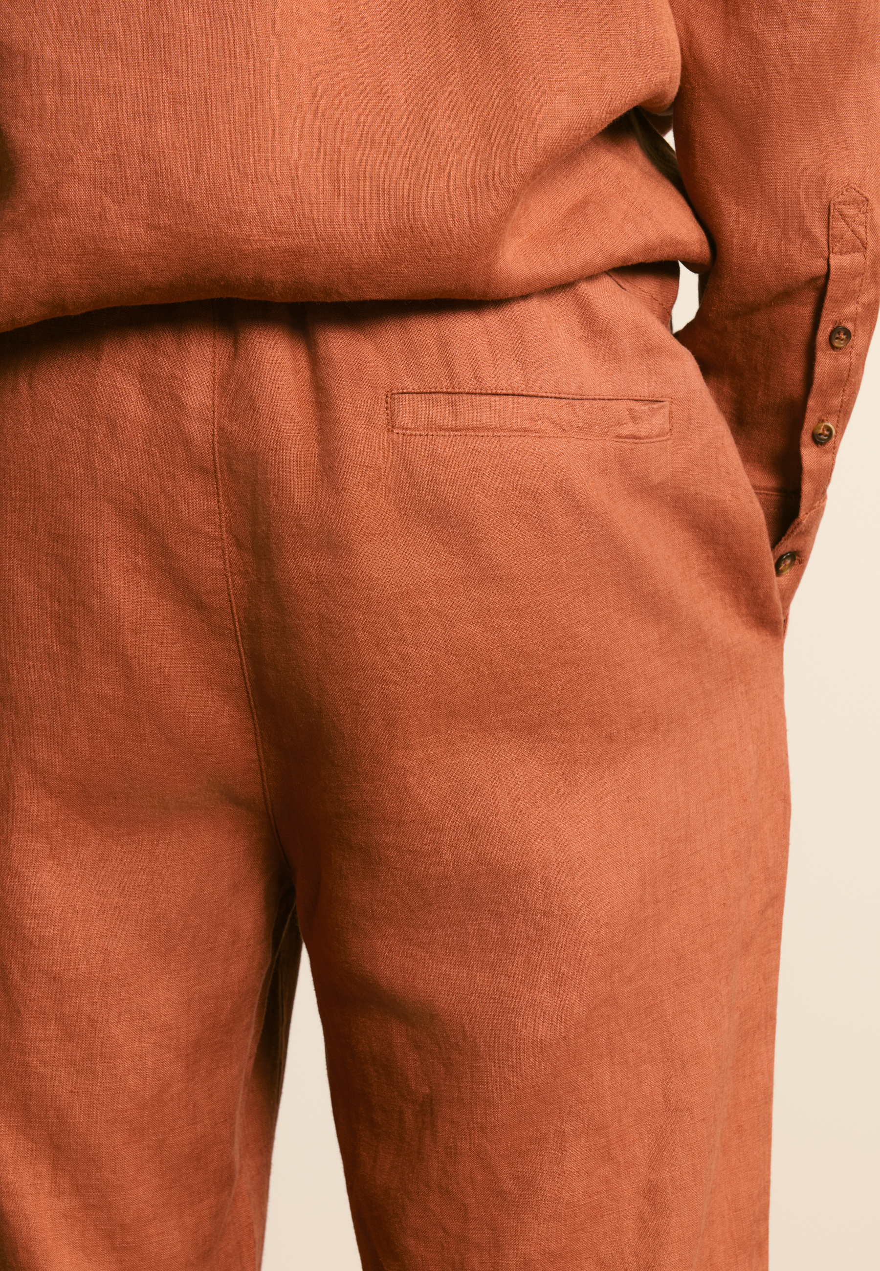 Pantalon en lin MAISON MONTAGUT Marron