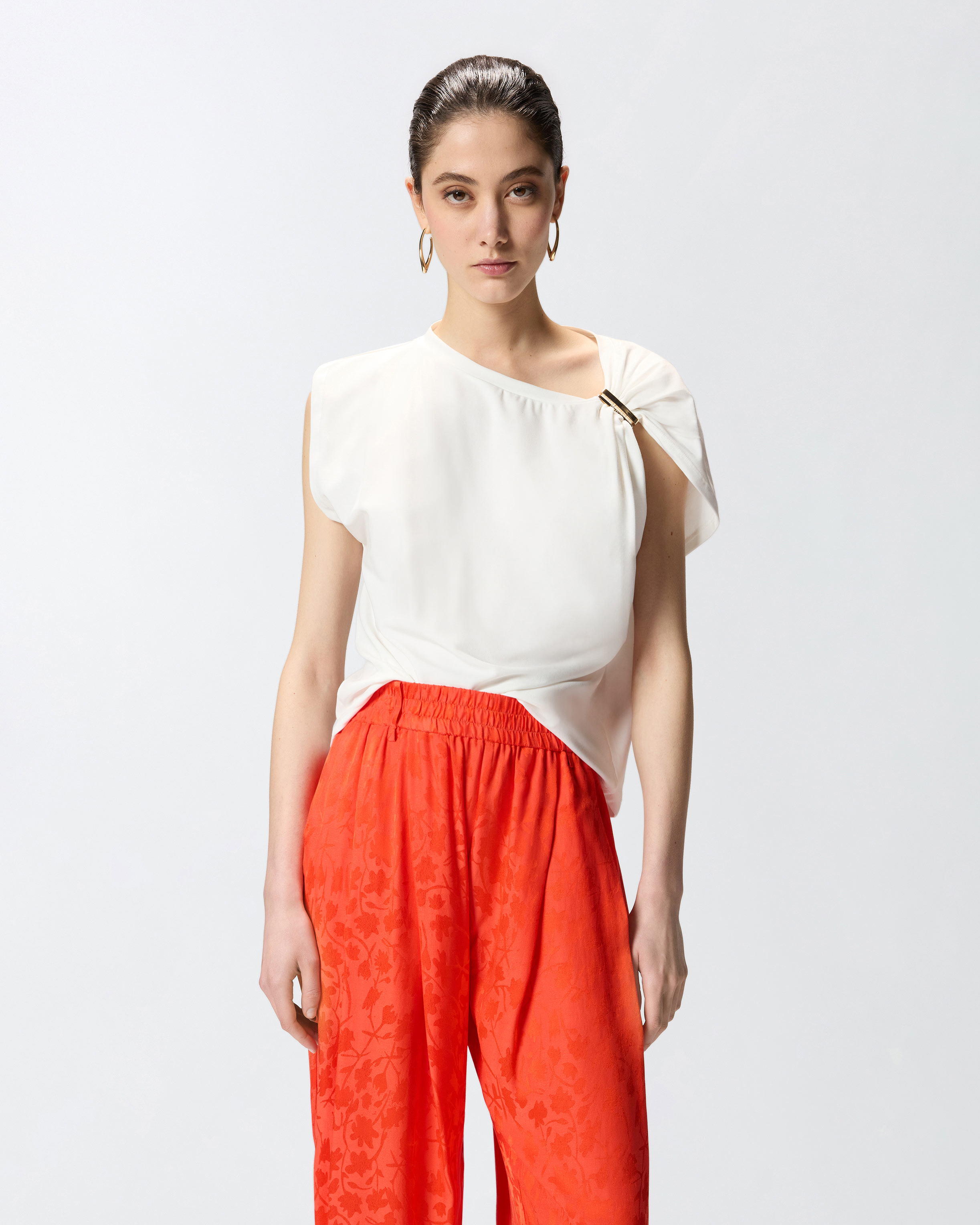 Top with golden detail PINKO White