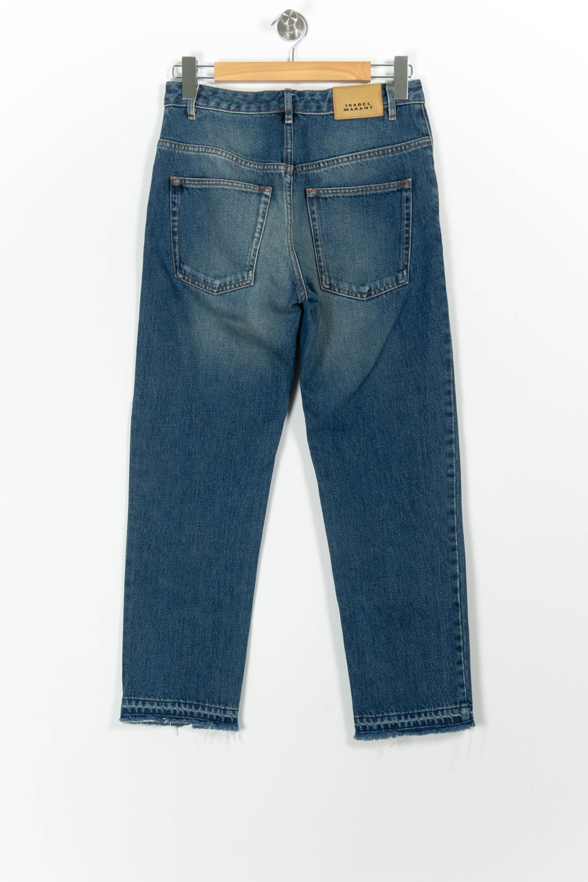 Cropped slim jeans with studs ISABEL MARANT - Seconde Main Blue
