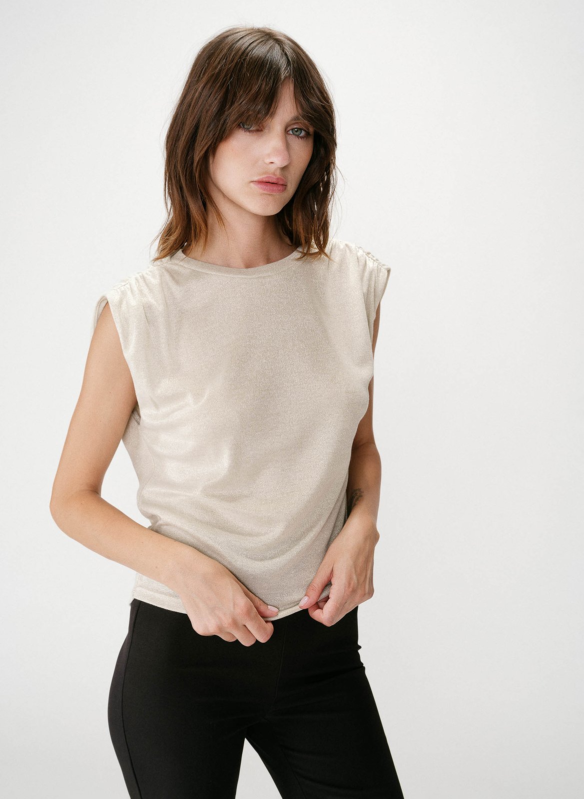 Einfarbiges Langarm-Top mit Rundhalsausschnitt GRACE ET MILA Silber