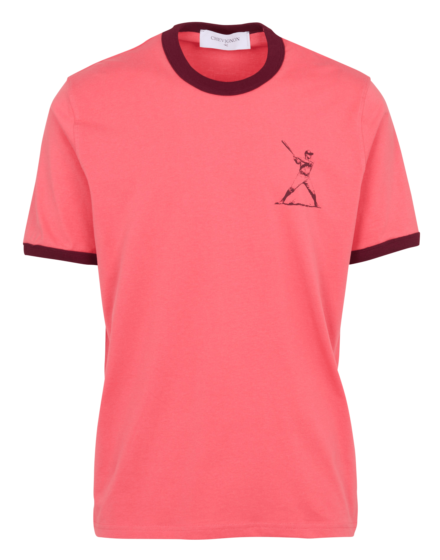 Straight screen-printed round-neck T-shirt CHEVIGNON Red