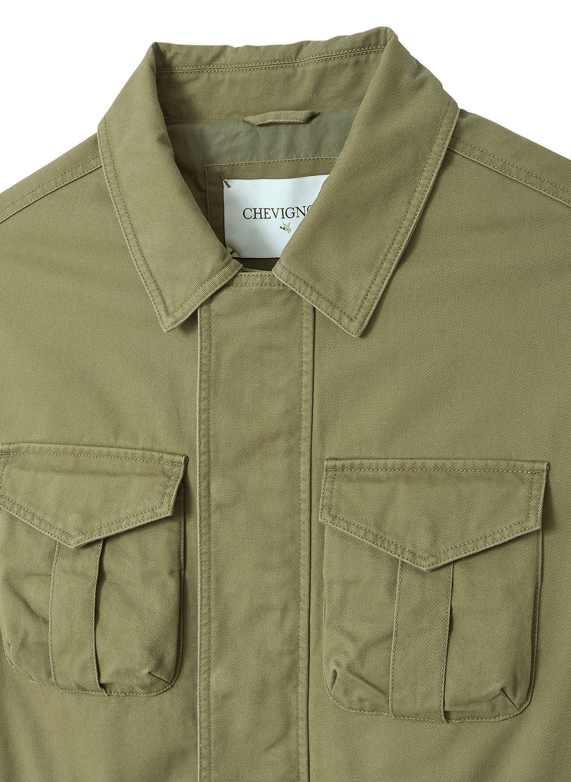 Veste col classique en coton CHEVIGNON Vert