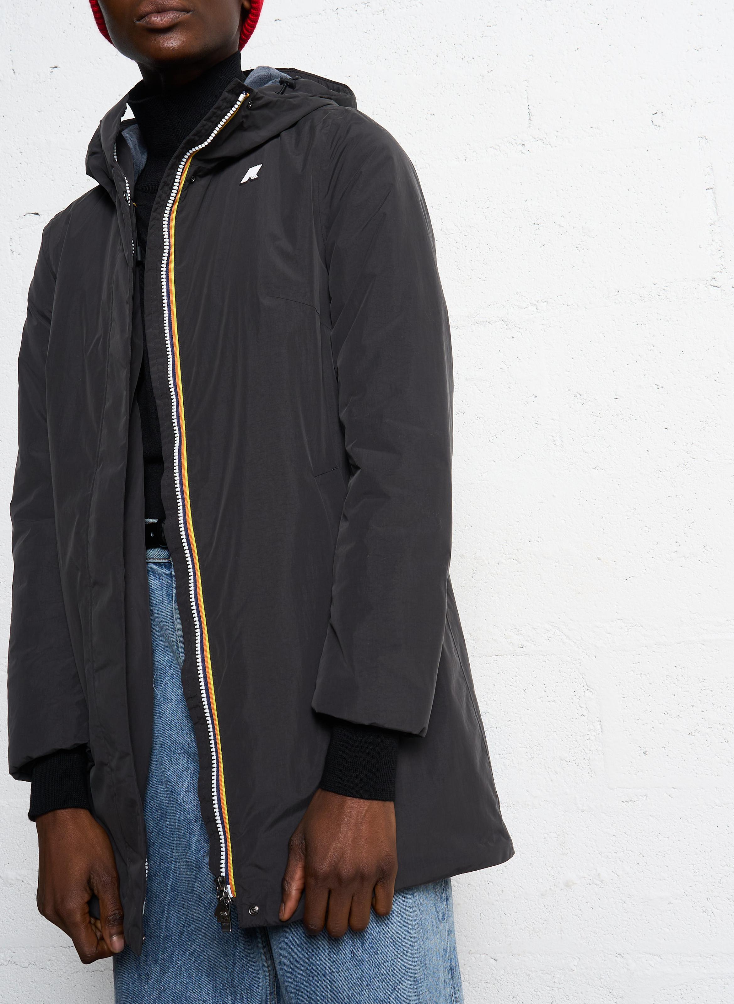 Long hooded parka K-WAY Black