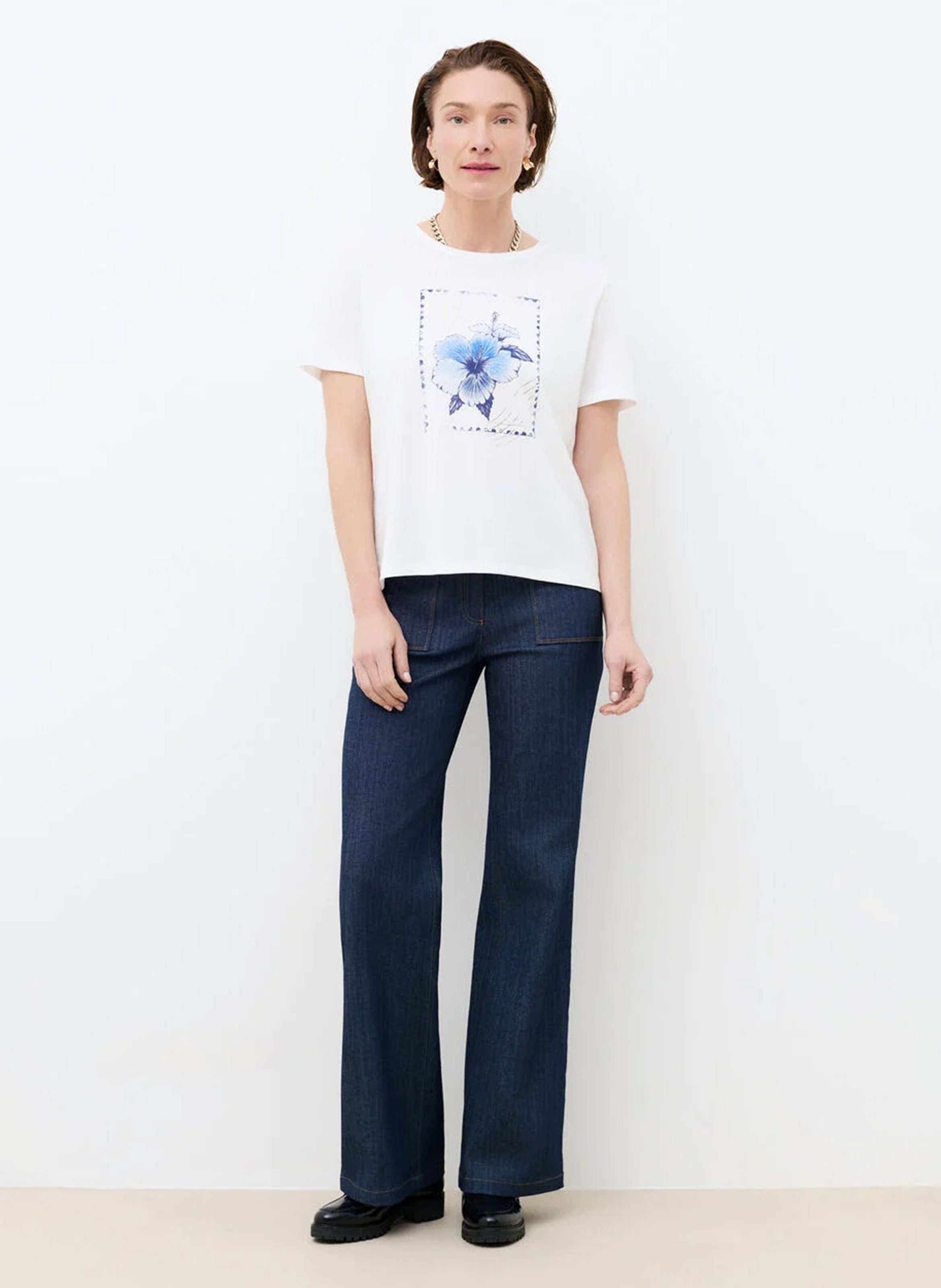 Gestreept T-shirt in marinelook met lange mouwen CAROLL Blauw