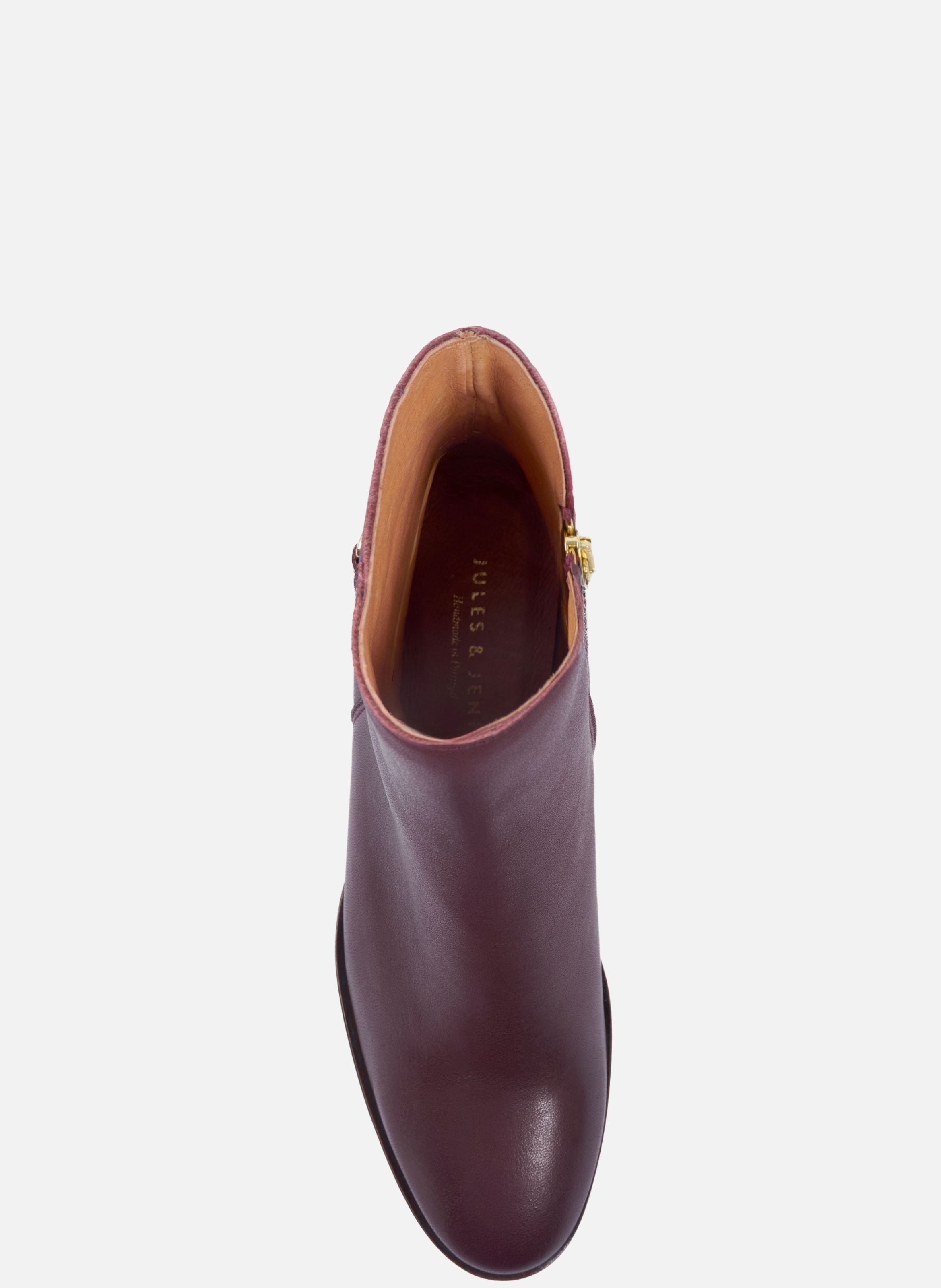 Bottines bijoux talon zélie cuir JULES & JENN Red