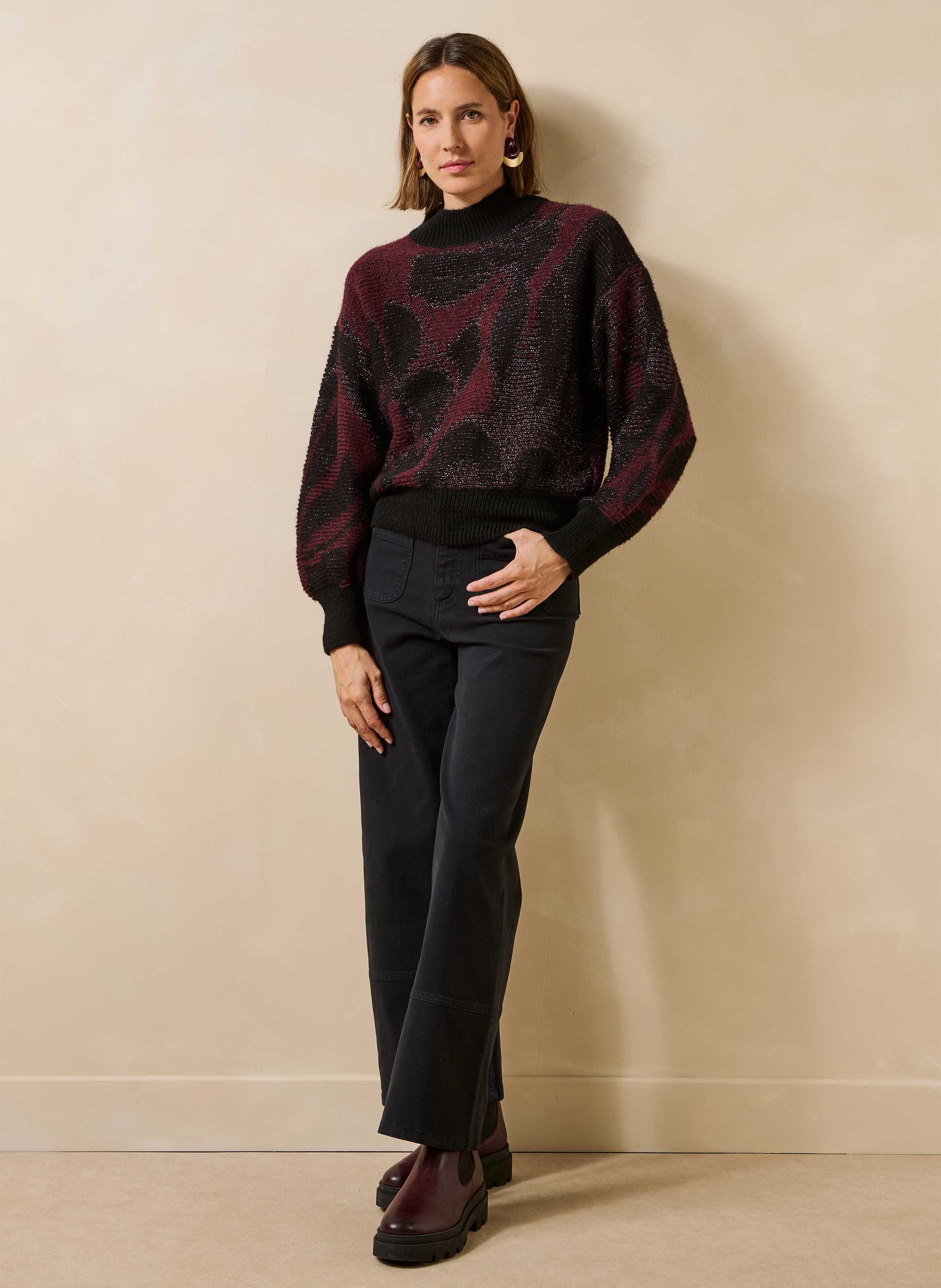High-neck sweater LA FEE MARABOUTEE Multicolored