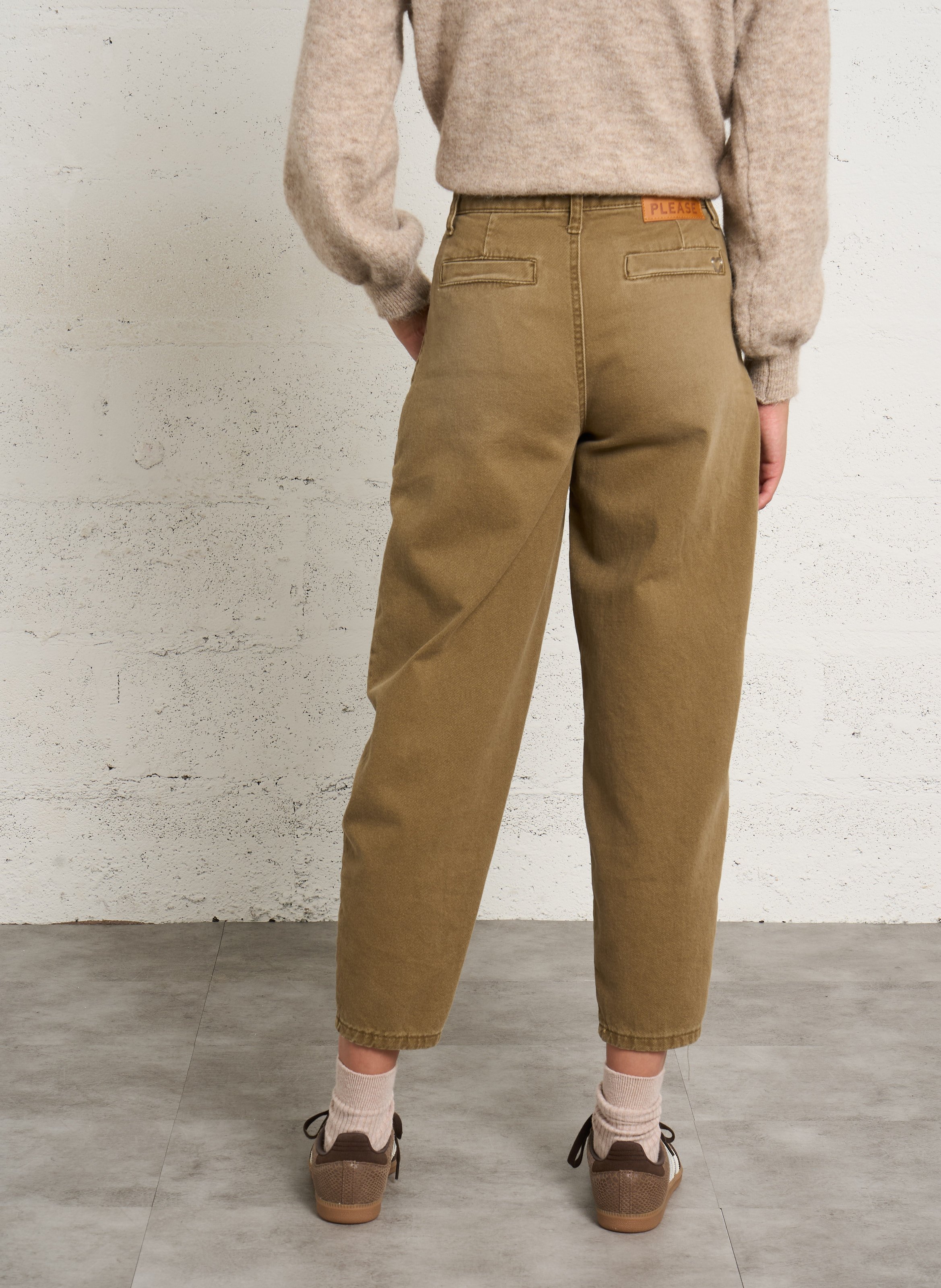 Cotton balloon jeans PLEASE Khaki