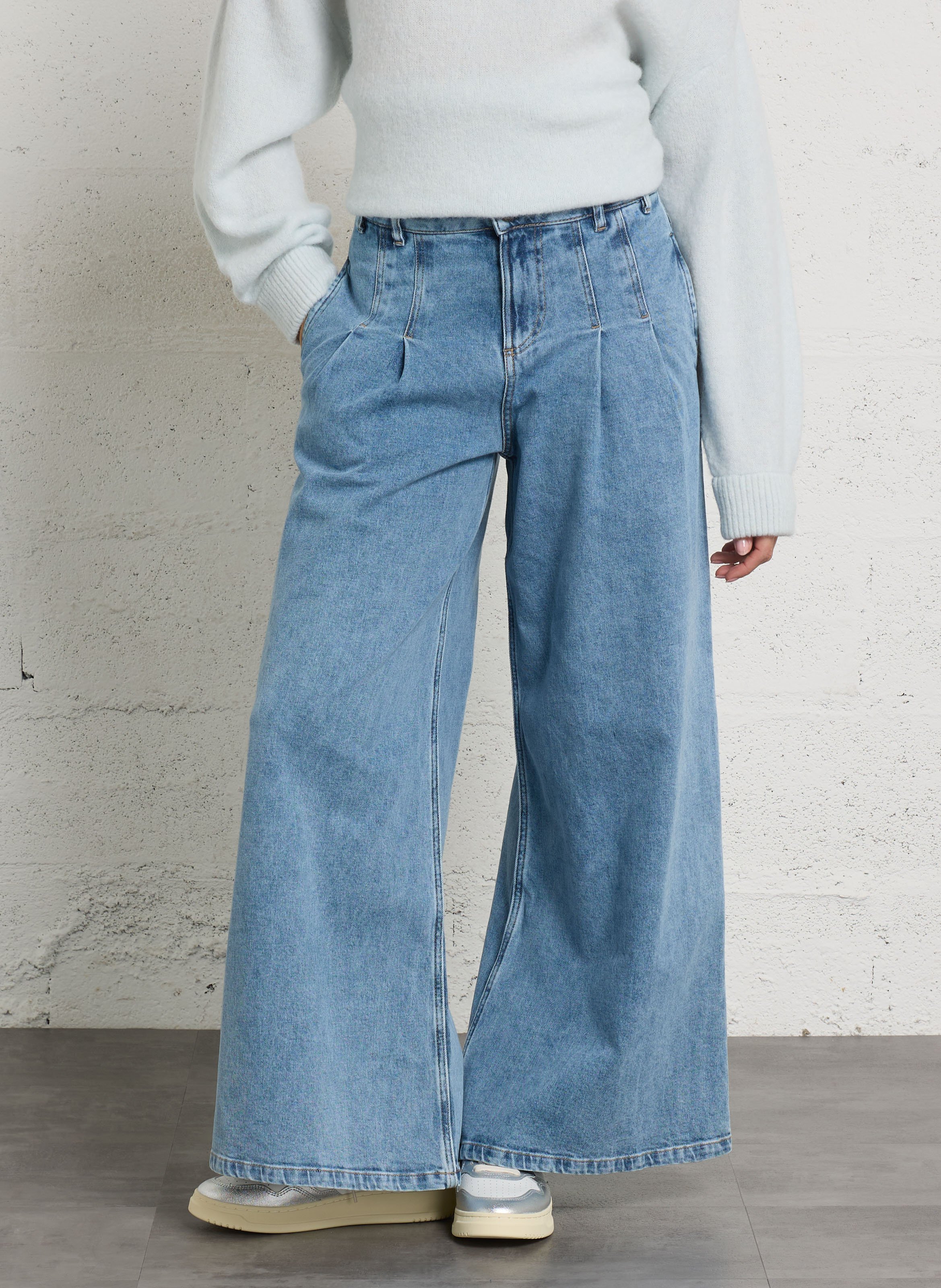 Jeans-Schlaghose aus Baumwoll-Mix MAISON 123 Blau