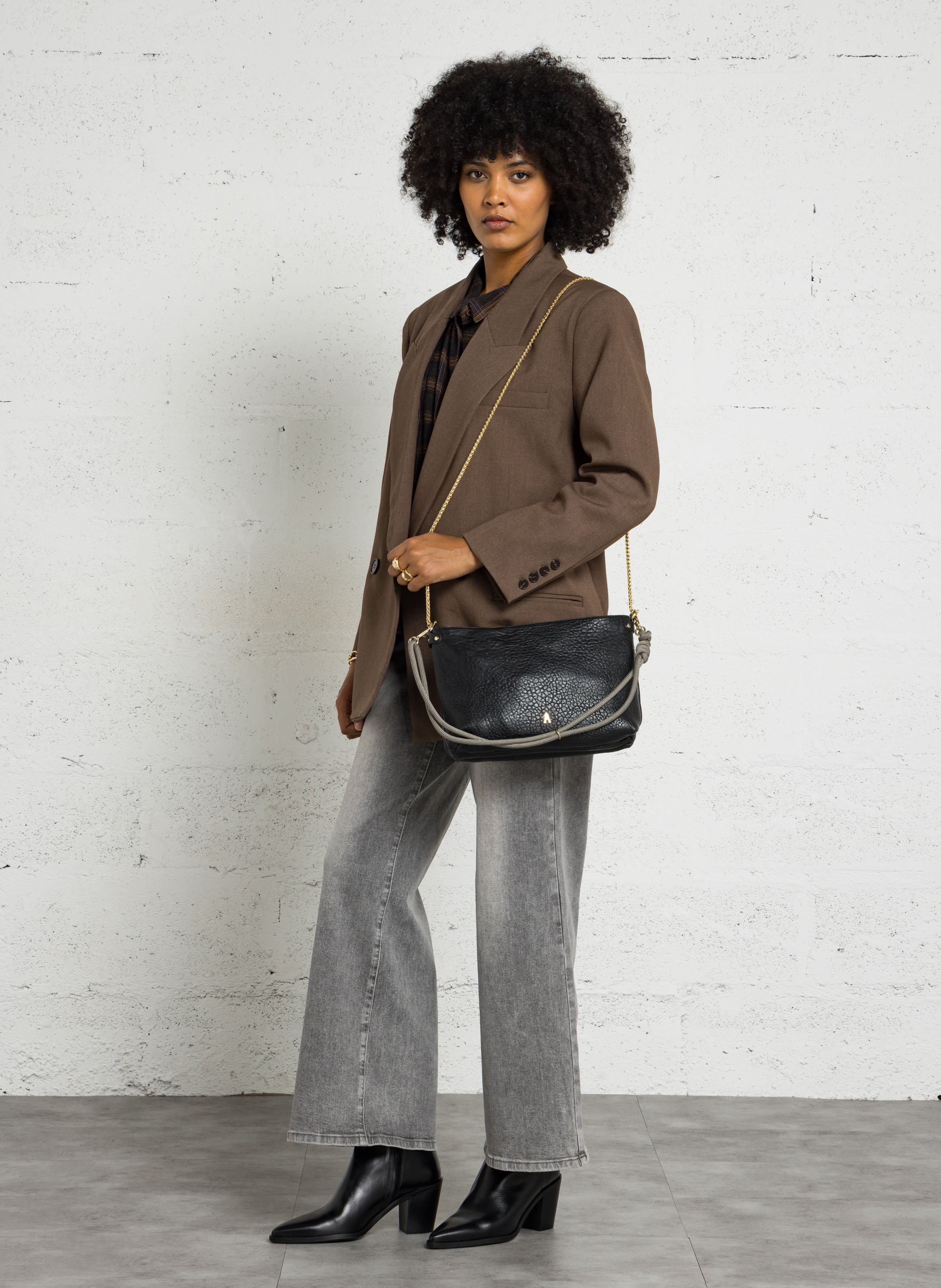 Handtasche aus Vachetteleder CRAIE STUDIO Schwarz