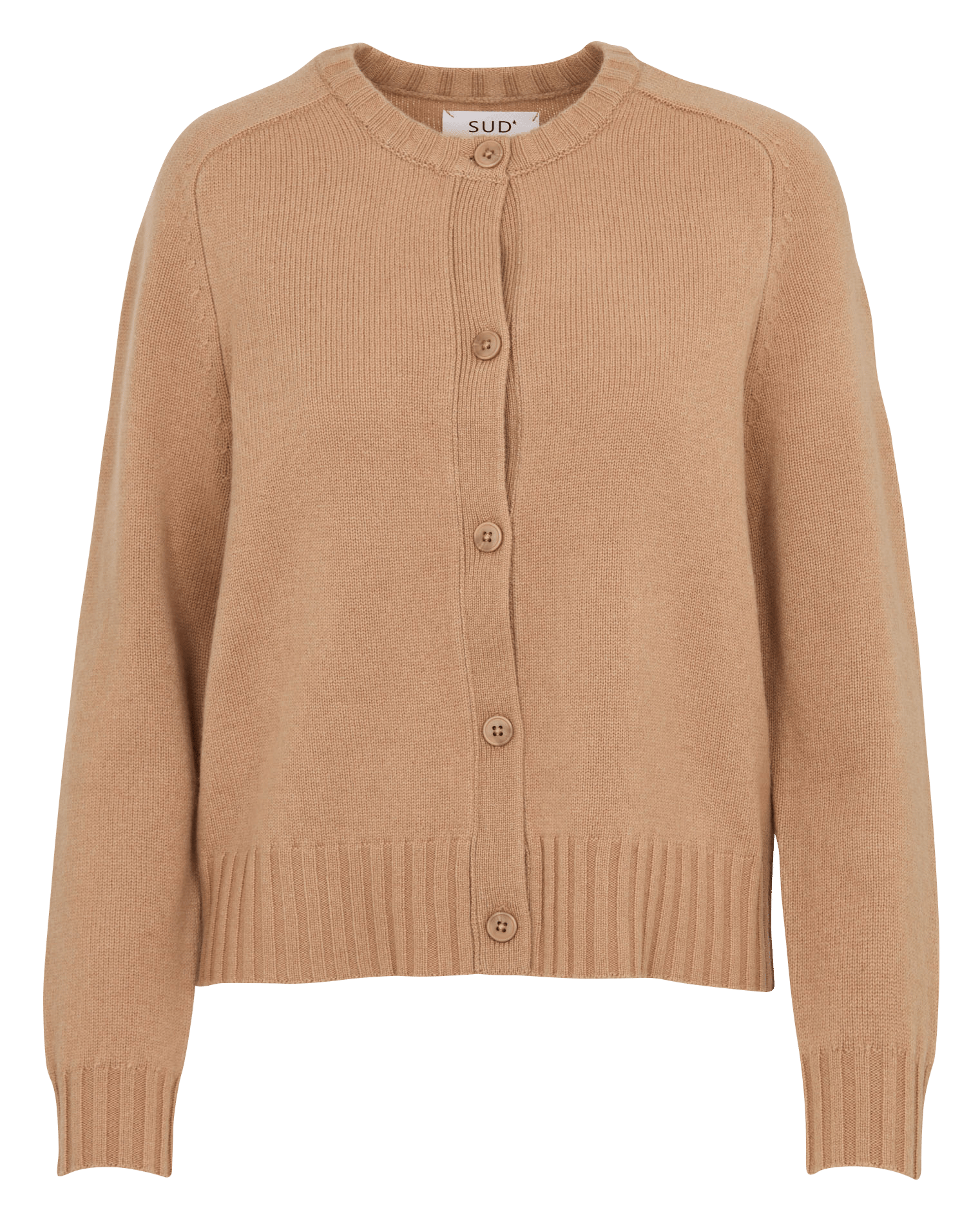 Gebreid vest met ronde hals en knoopsluiting SUD EXPRESS Bruin