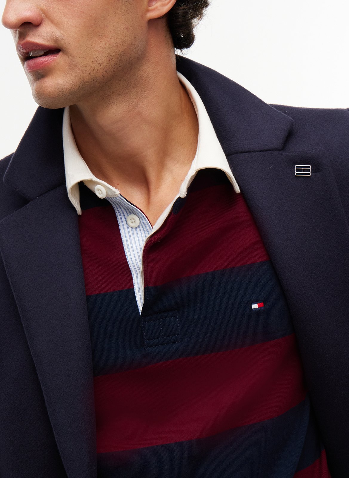 Polo droit en coton TOMMY HILFIGER Violet