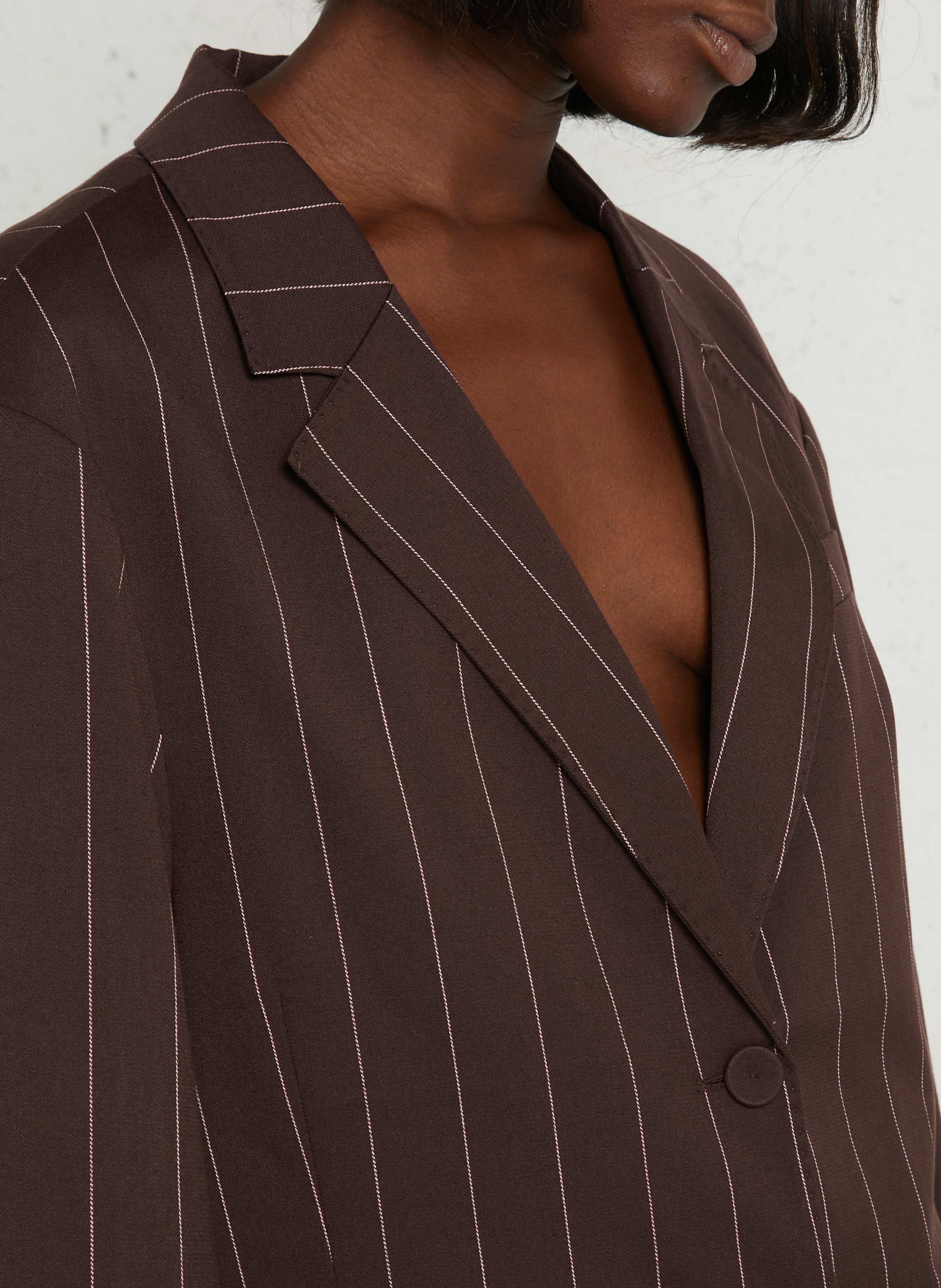 Striped blazer with tailored collar FABIENNE CHAPOT Brown