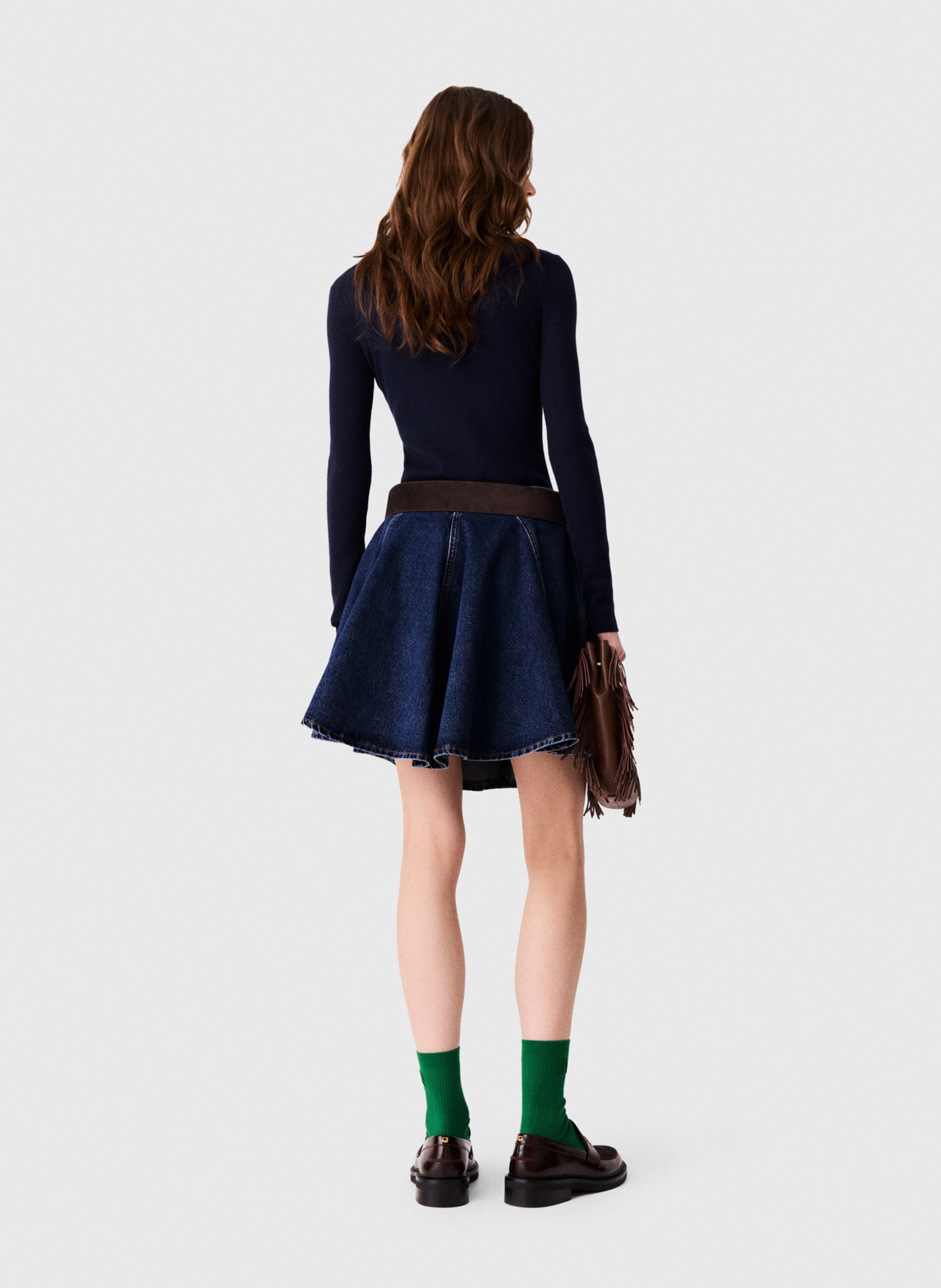 Fitted wool and silk sweater MAJE Blue
