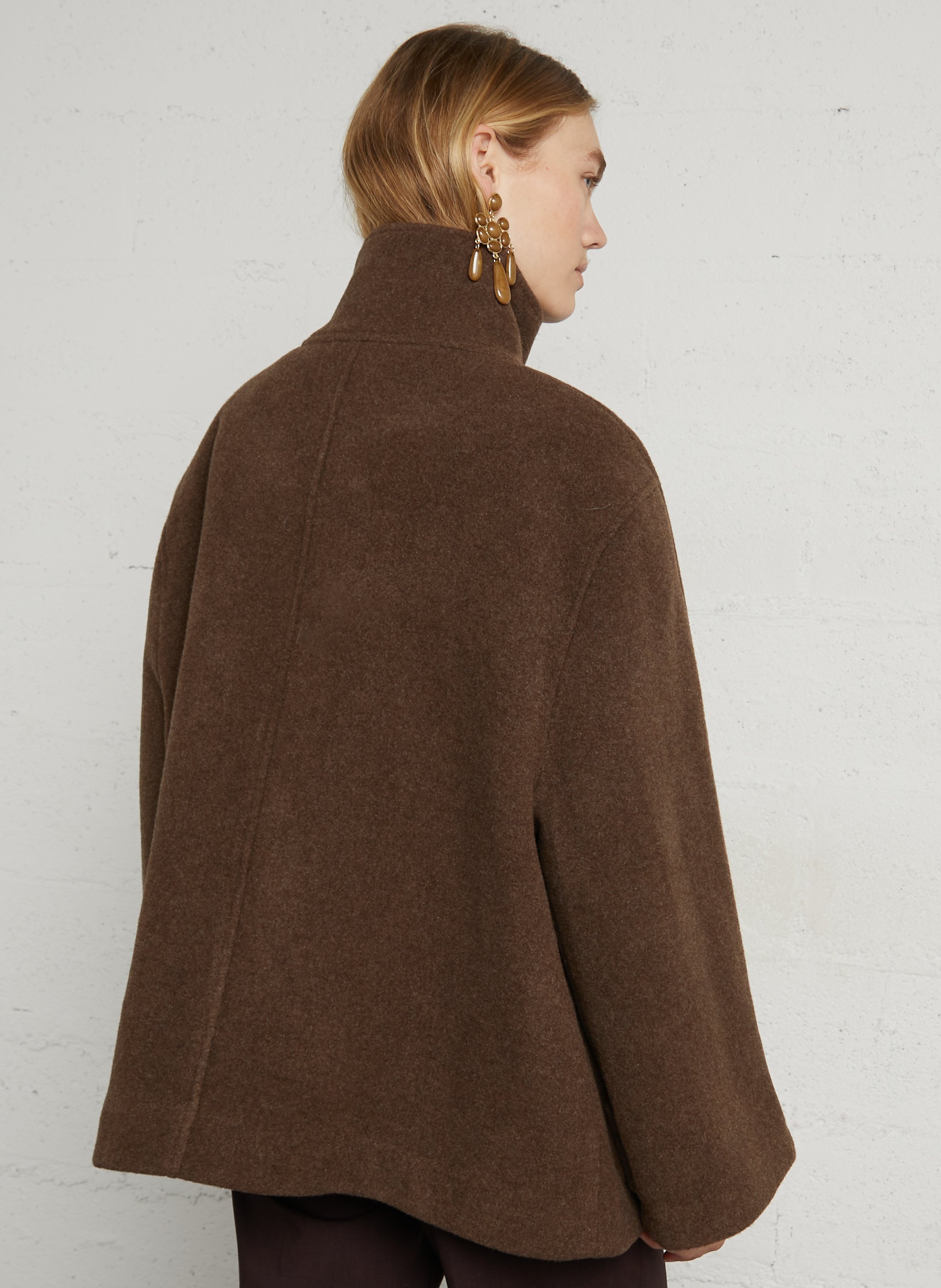 Jas van wol RUE DE TOKYO Bruin