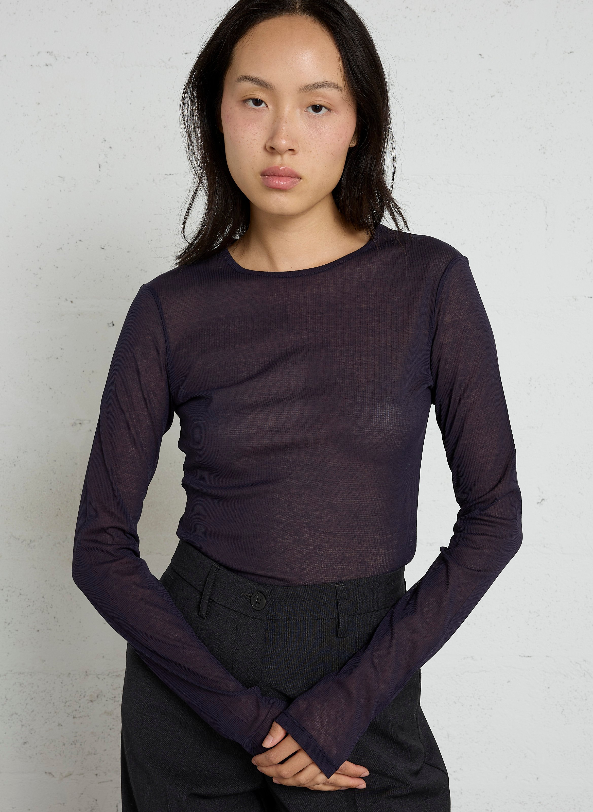 Tee-shirt près du corps en coton bio SOEUR Violet