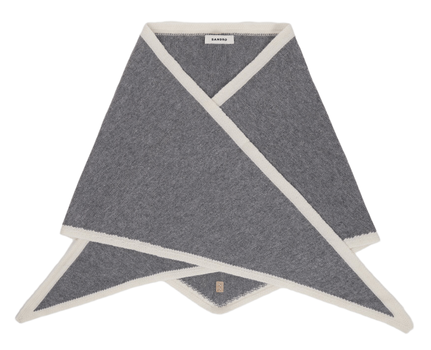 Foulard triangle bicolore en laine et cachemire SANDRO